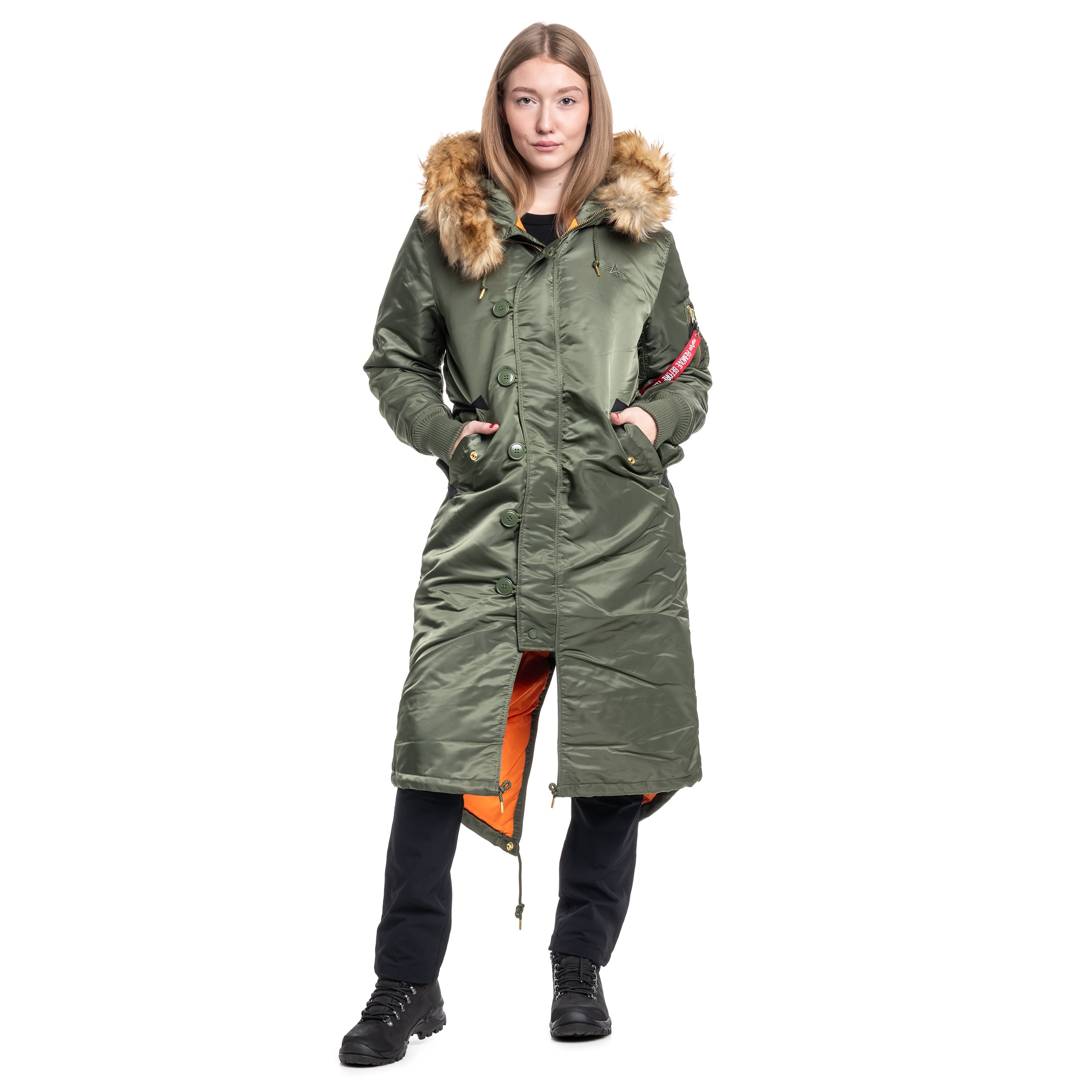 Dámská bunda Alpha Industries Long Fishtail - Sage Green