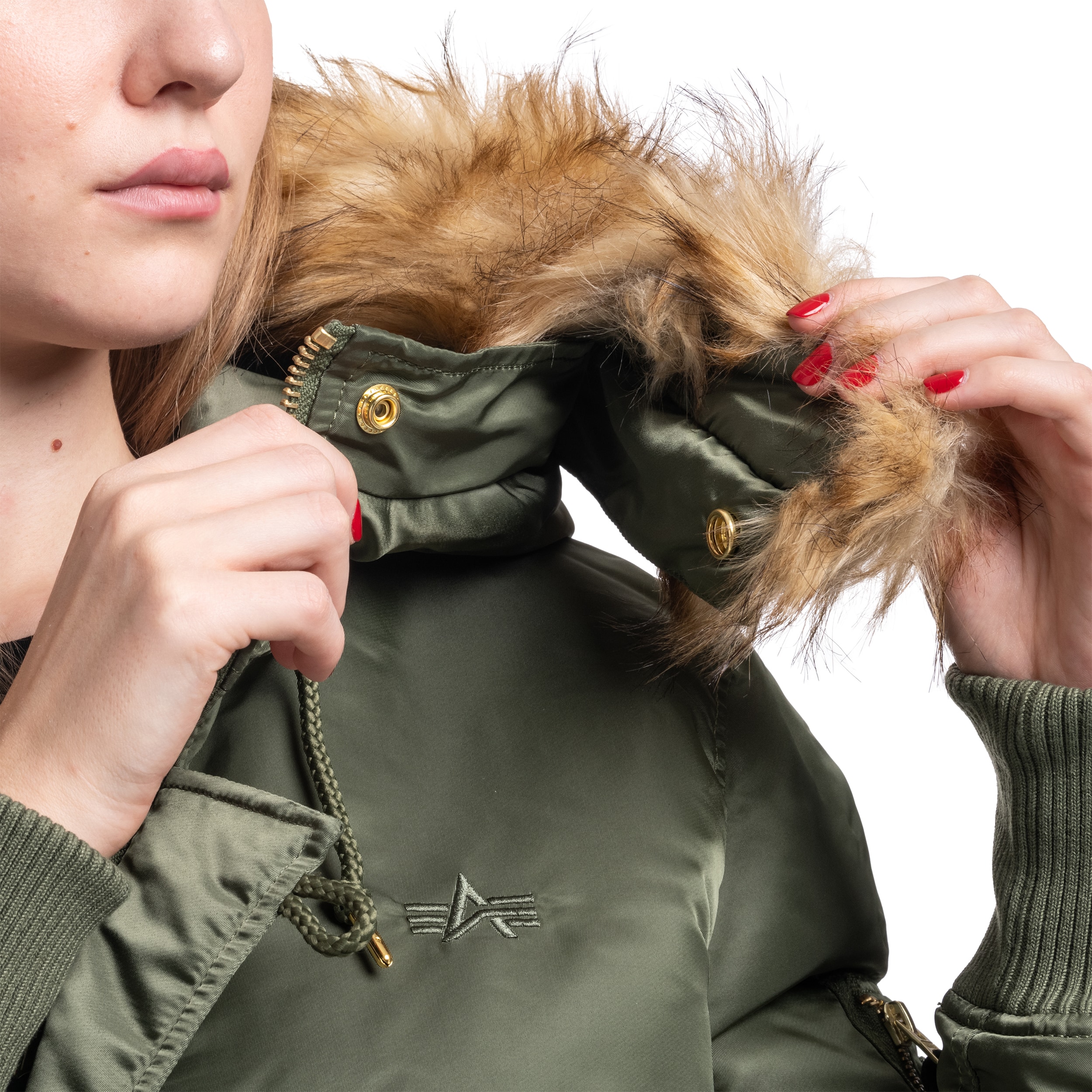 Dámská bunda Alpha Industries Long Fishtail - Sage Green