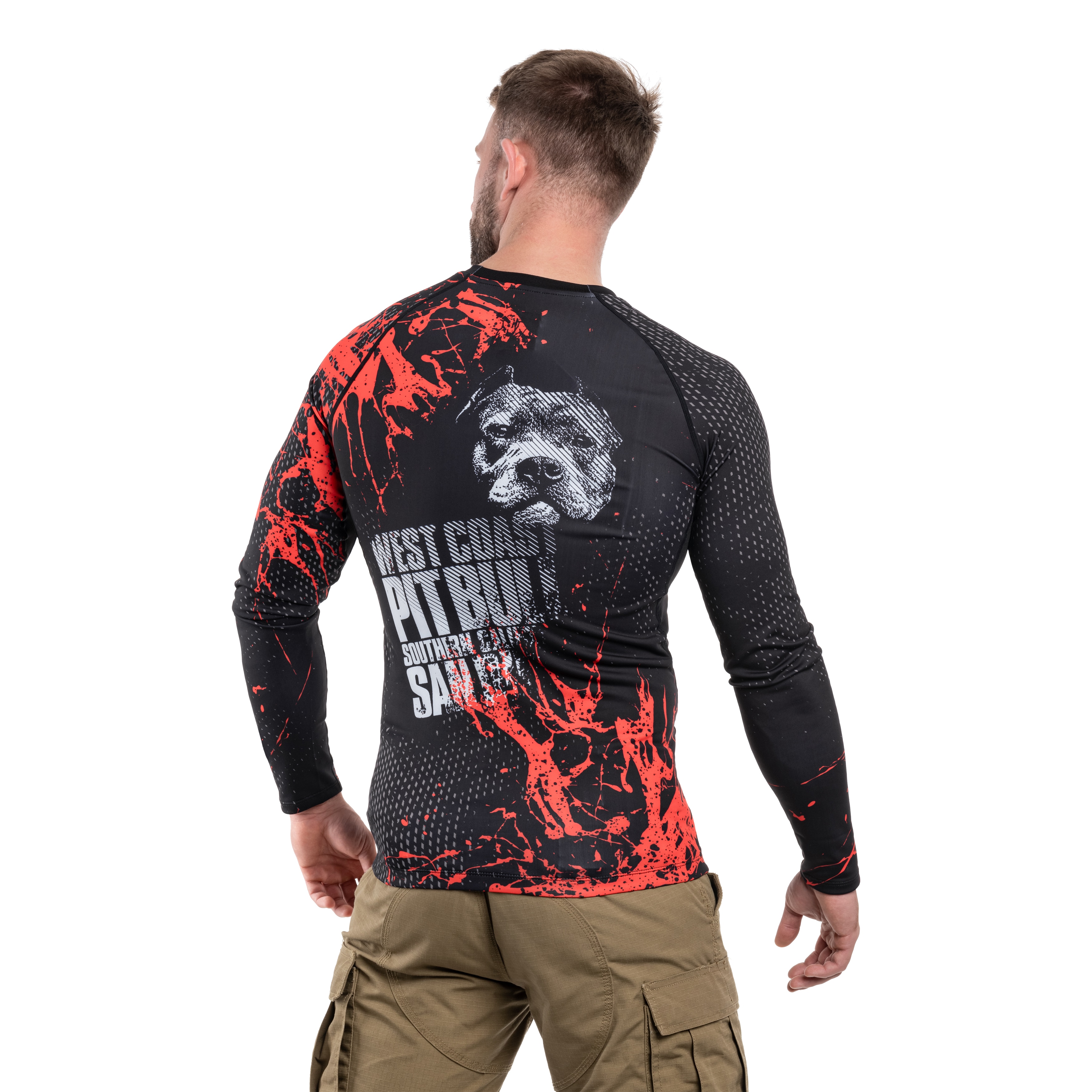 Termoaktivní tričko Pitbull LongSleeve Rashguard Blood Dog II - Black