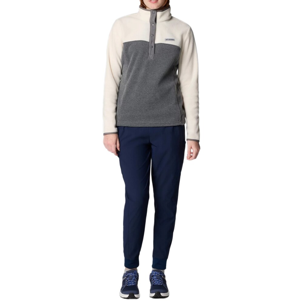 Dámská fleesová mikina Columbia Benton Springs Half Snap Pullover II – City Grey Heather/Chalk