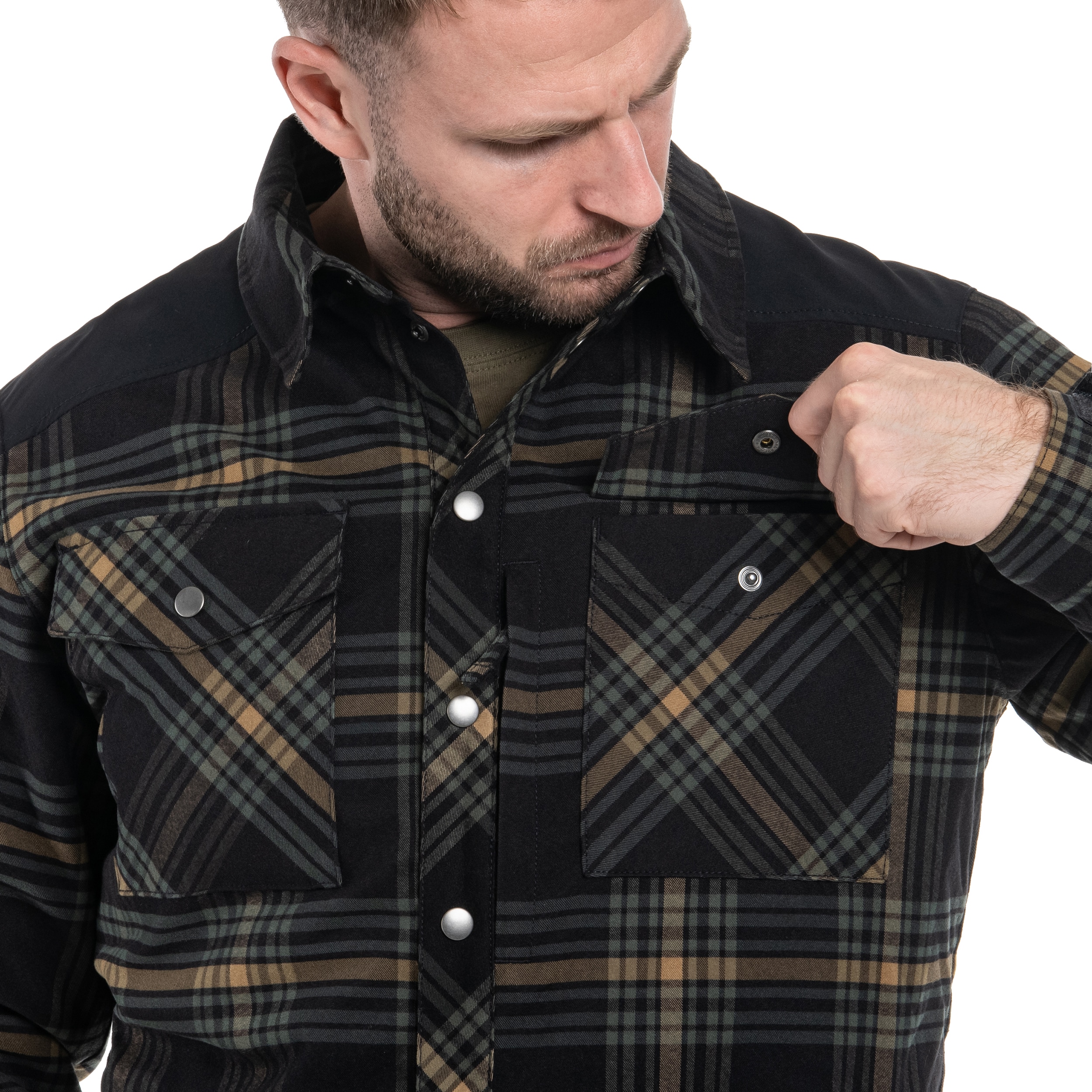 Košile Helikon-Tex Winter Warden Long Sleeve - Slate Moorland Plaid