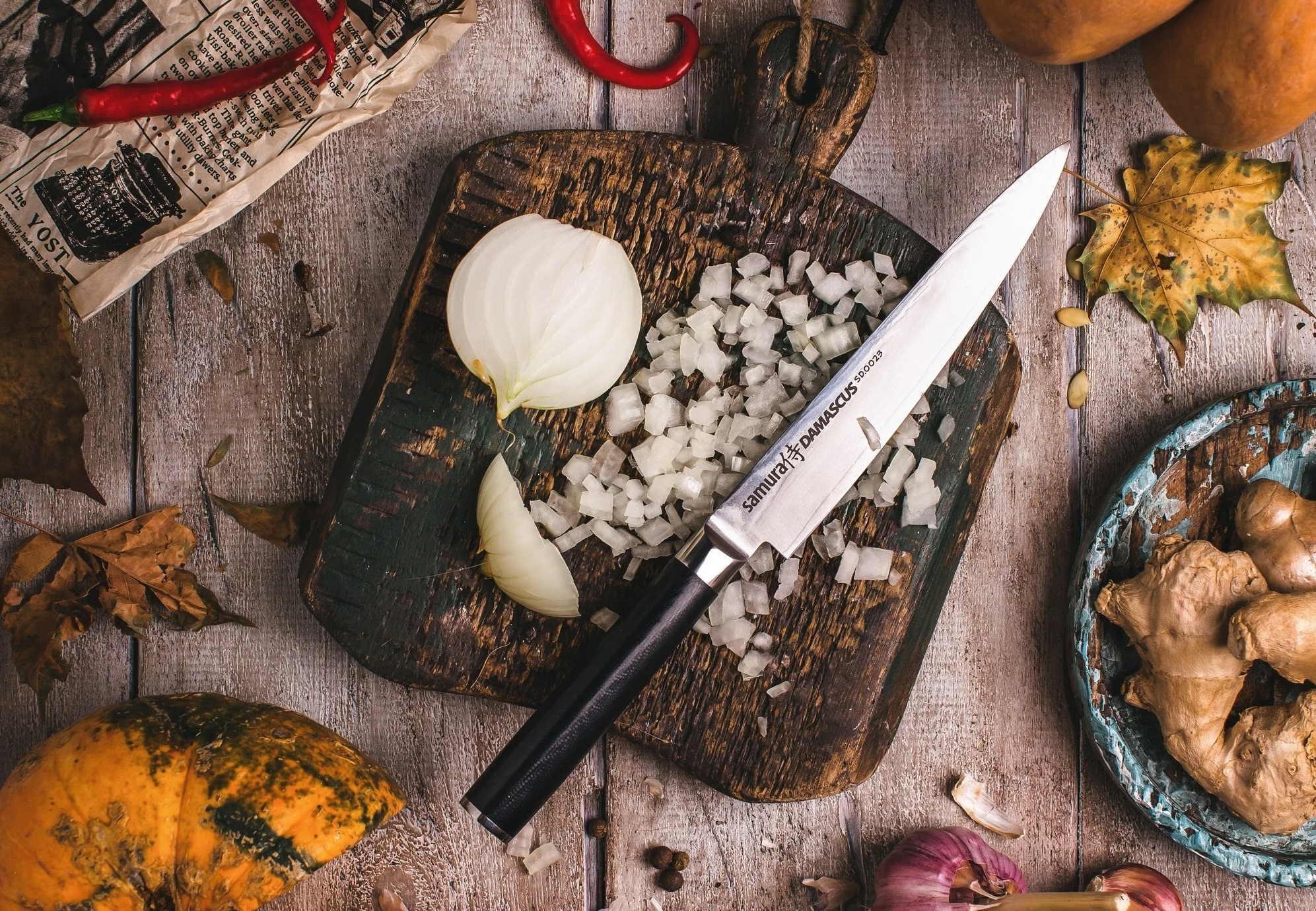 Kuchyňský nůž Samura Damascus Utility 15 cm – Black