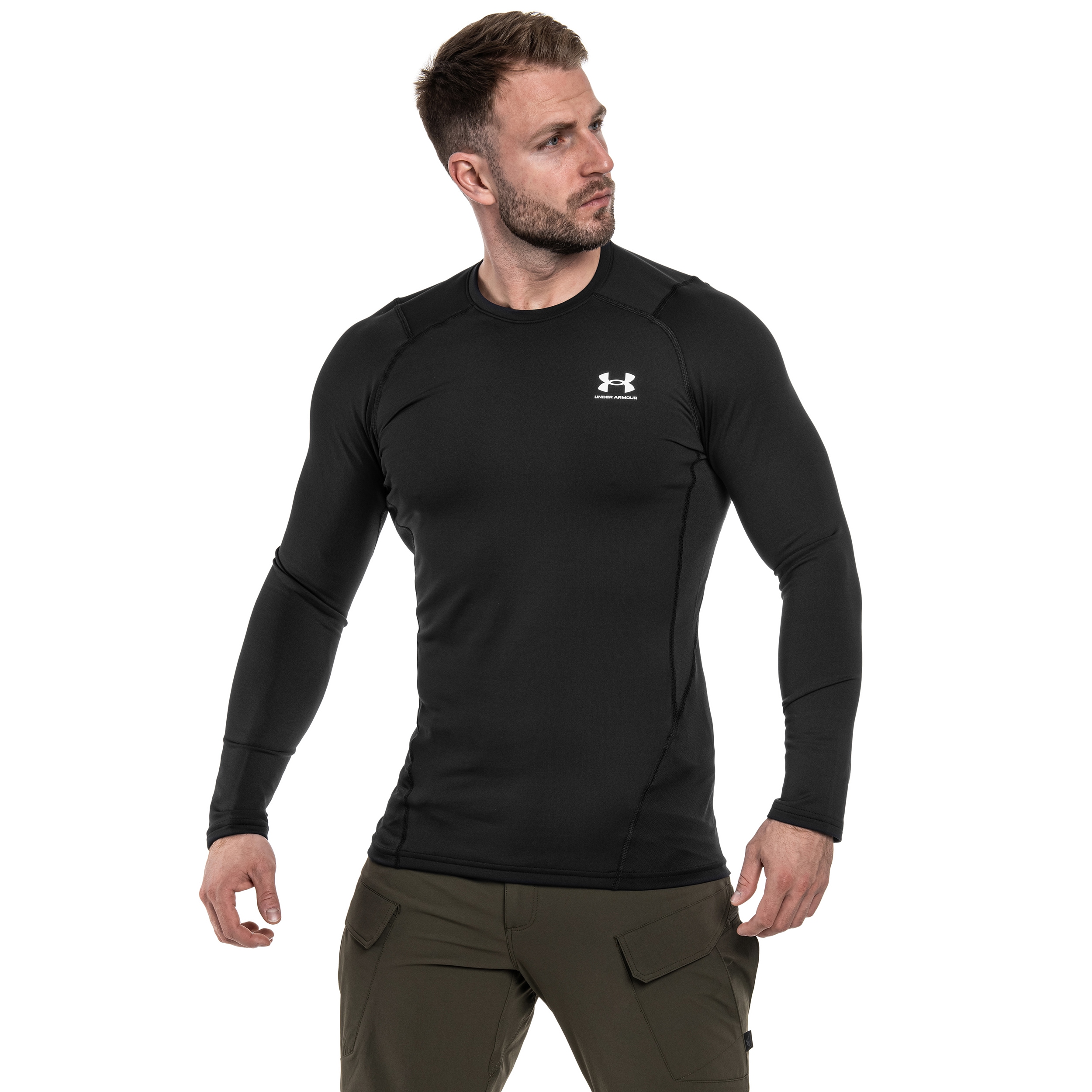Termoaktivní tričko Under Armour ColdGear Fitted Crew Long Sleeve - Black