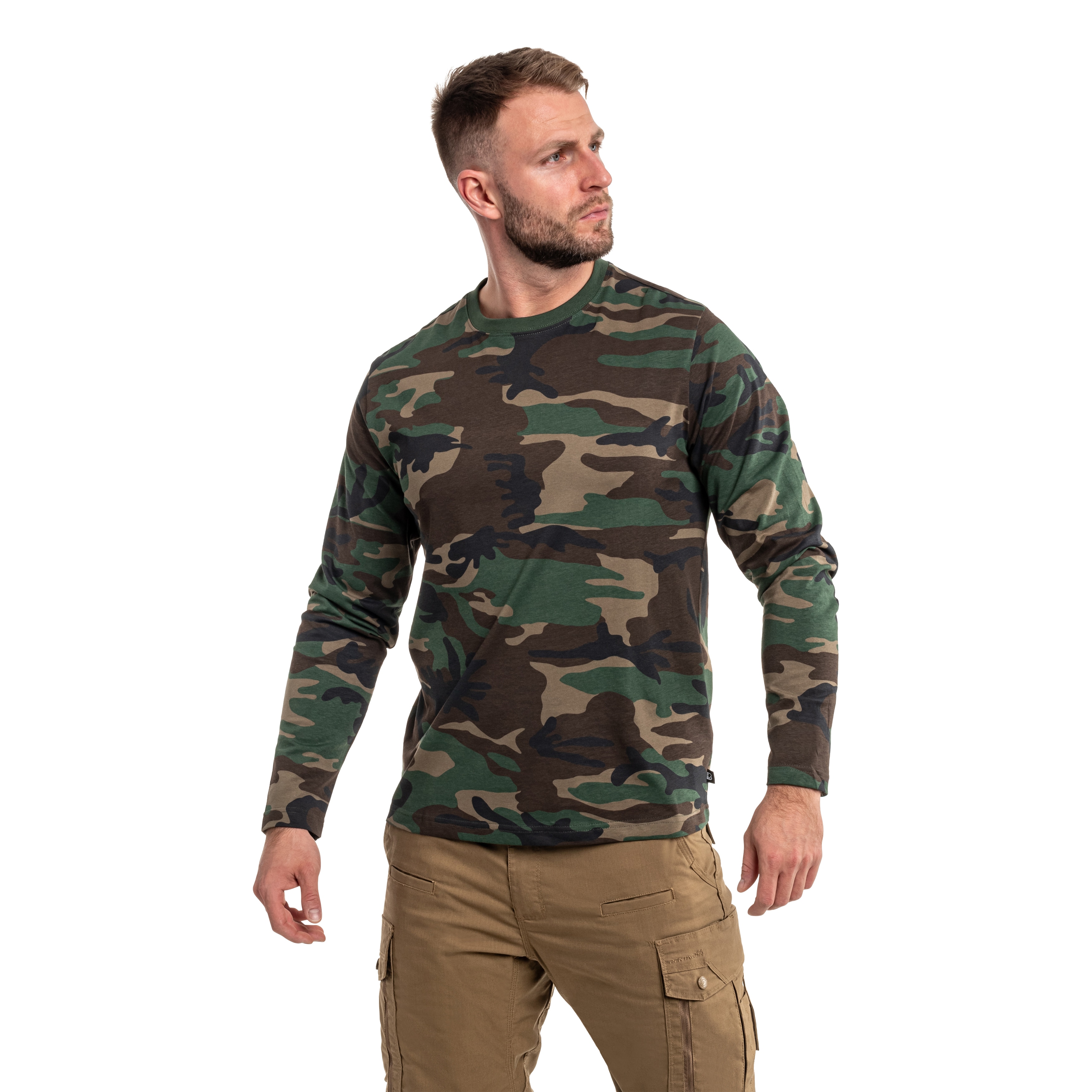 Tričko Brandit Premium Long Sleeve Shirt - Woodland