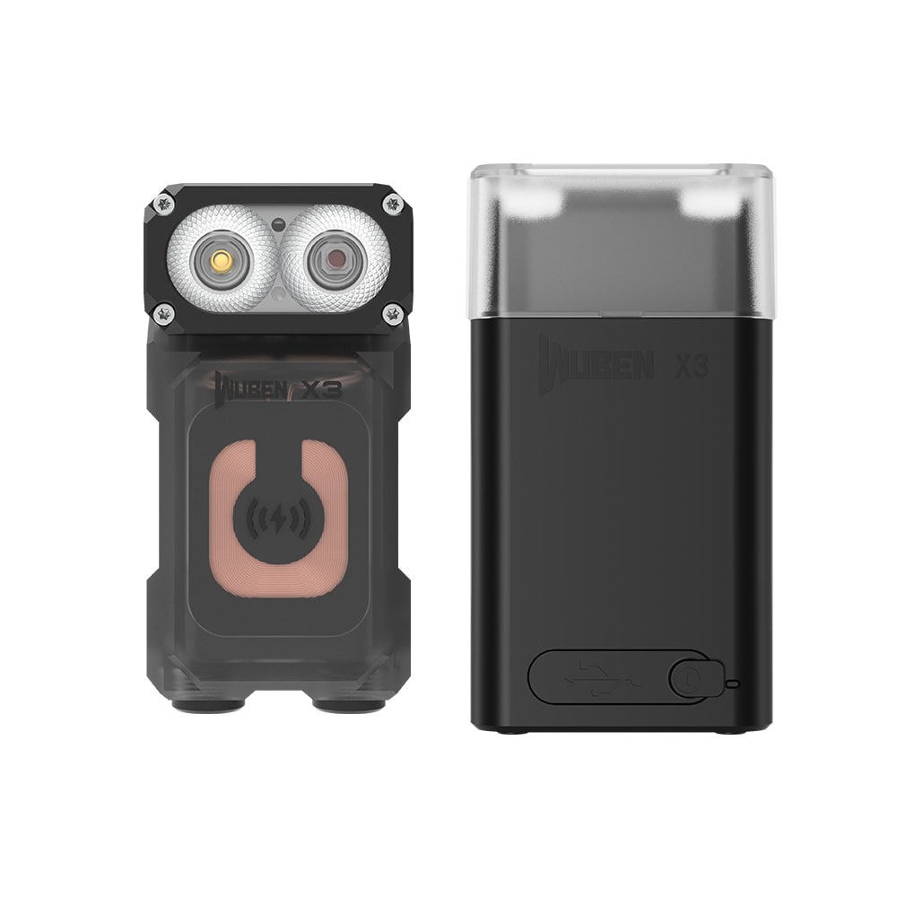 Svítilna Wuben X3 Pro Black + hliníkové nabíjecí pouzdro - 700 lumenů