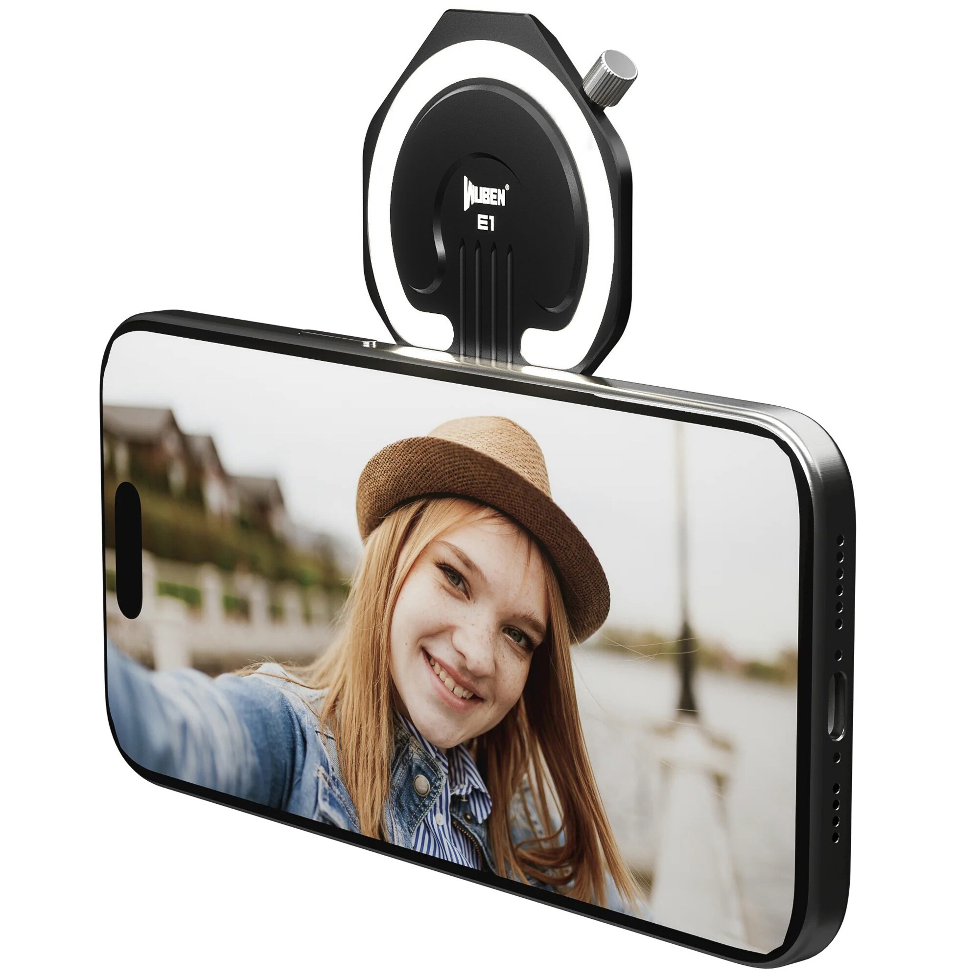 Lampa Wuben E1 EDC Selfie Light Portable Ring Light Black – 300 lumenů