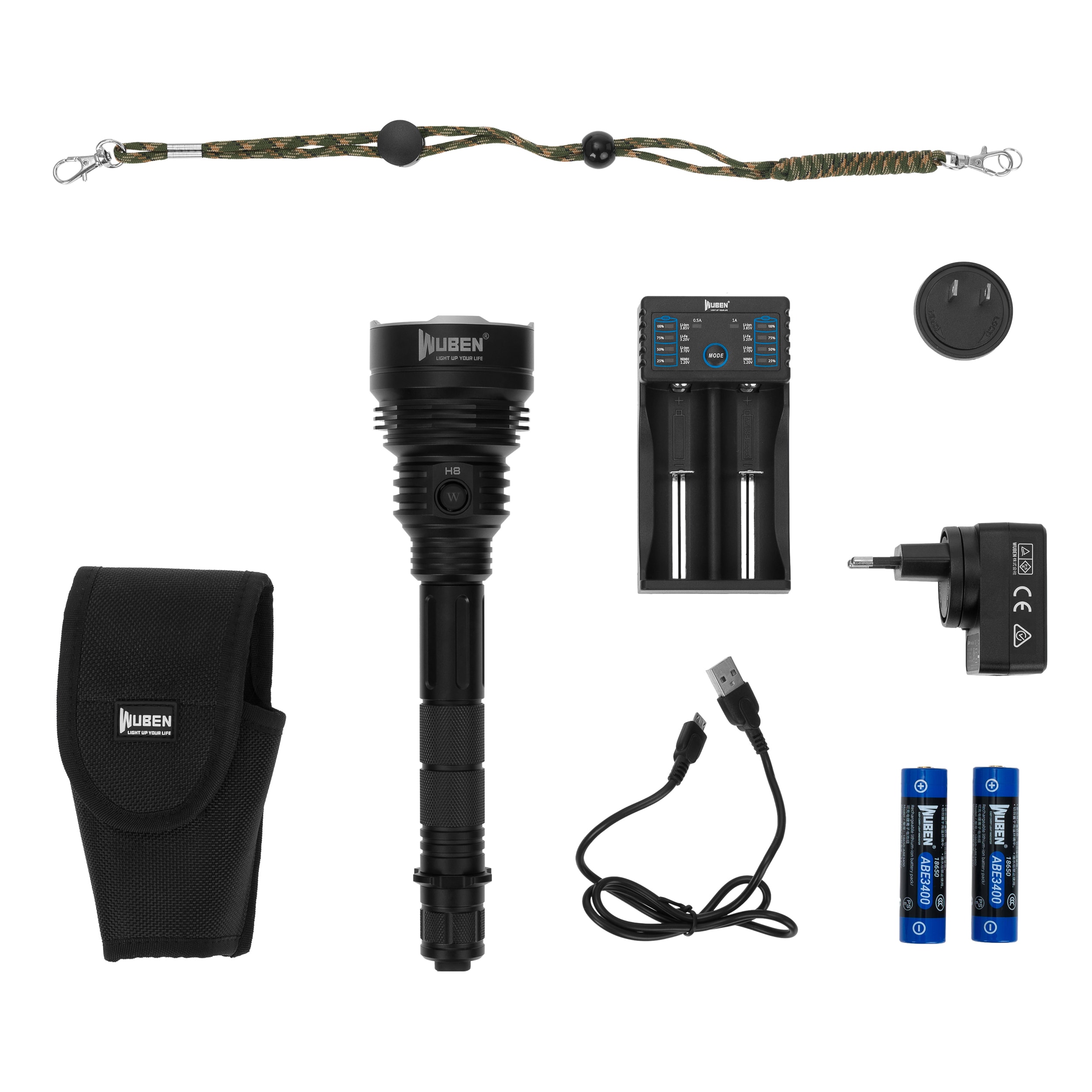 Taktická svítilna Wuben H8 Standard Kit - 1800 lumenů