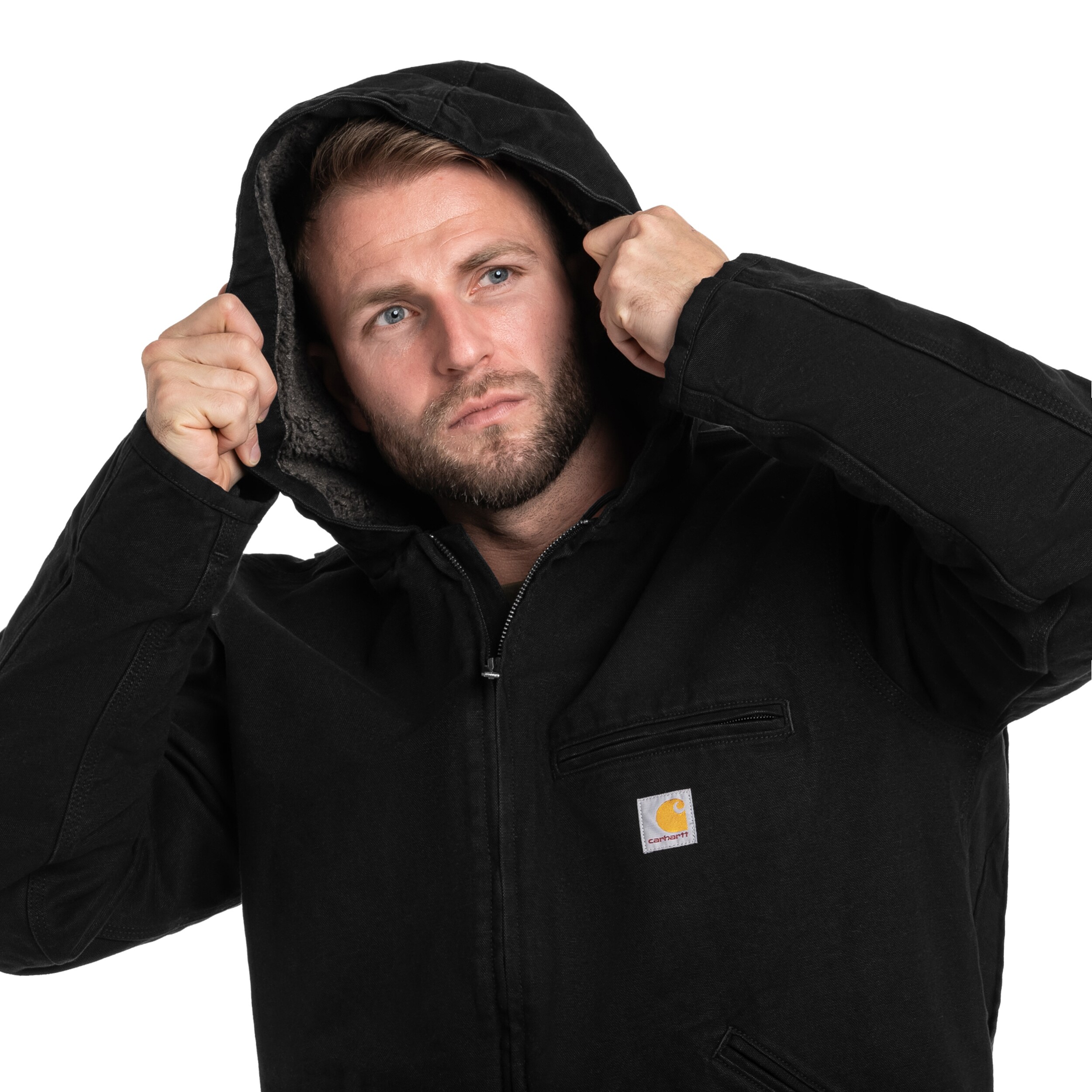 Bunda Carhartt Washed Duck Sherpa Lined - Black