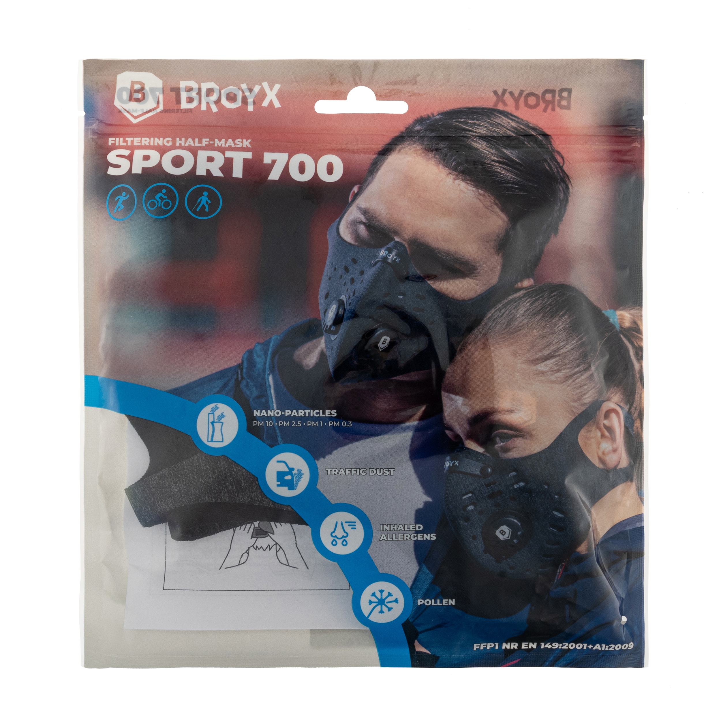 Antismogová maska Broyx Sport Delta - Grey
