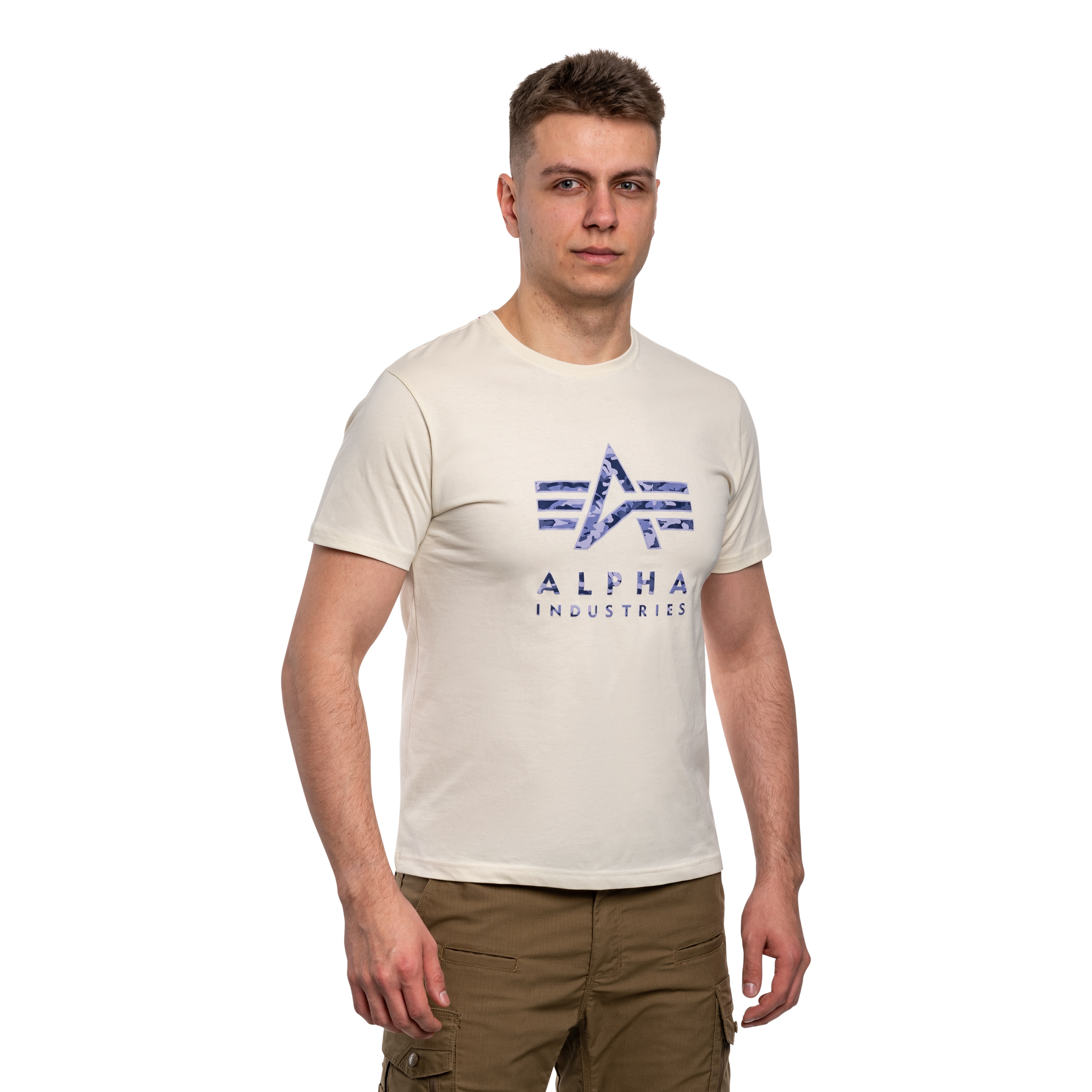 Tričko Alpha Industries Camo Puff Print - Vintage Worn Blue