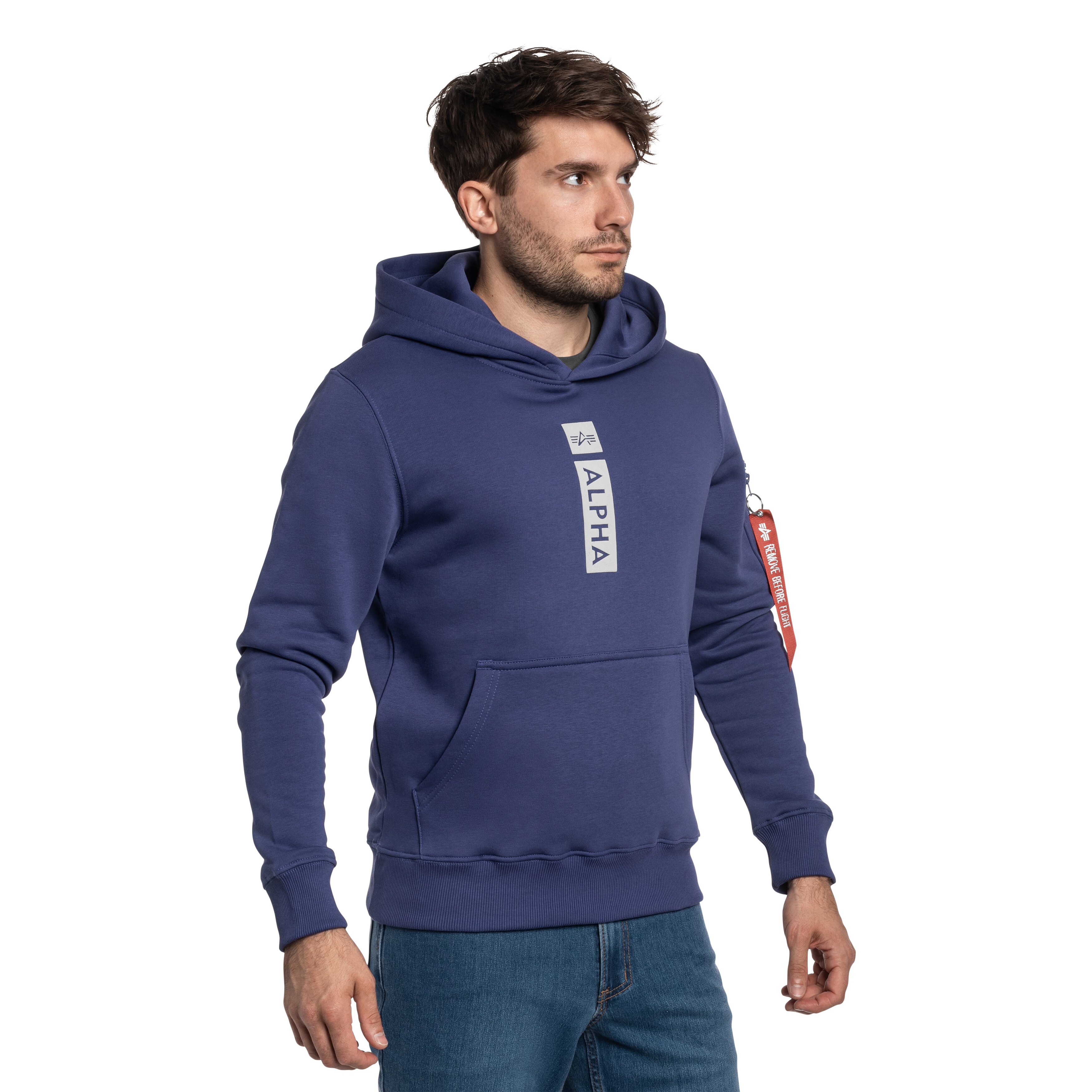 Mikina Alpha Industries Alpha Puff Print Hoodie - Night Purple