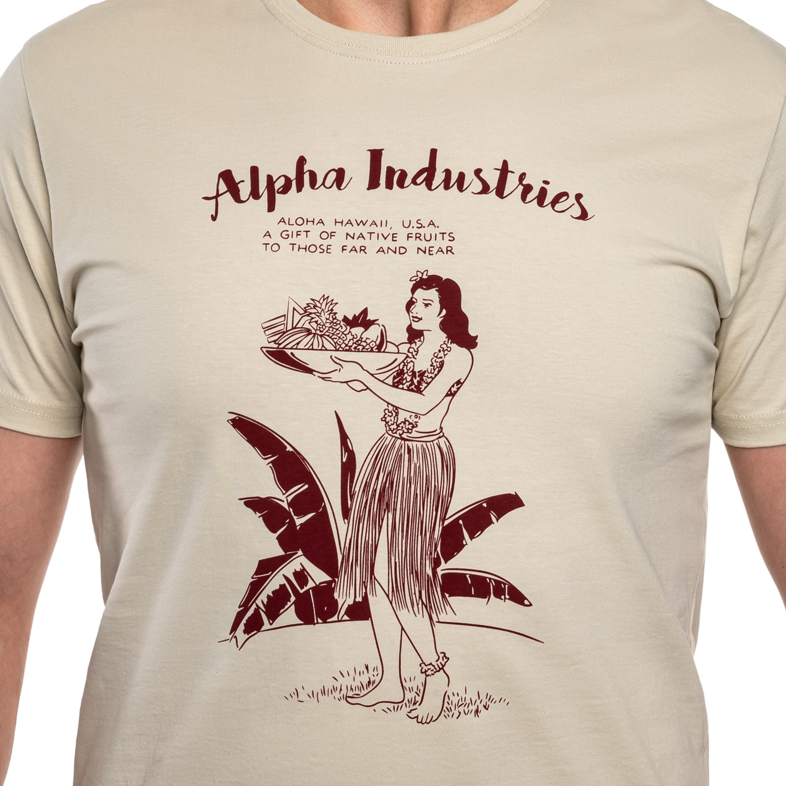 Tričko Alpha Industries Hawaii - Vintage White