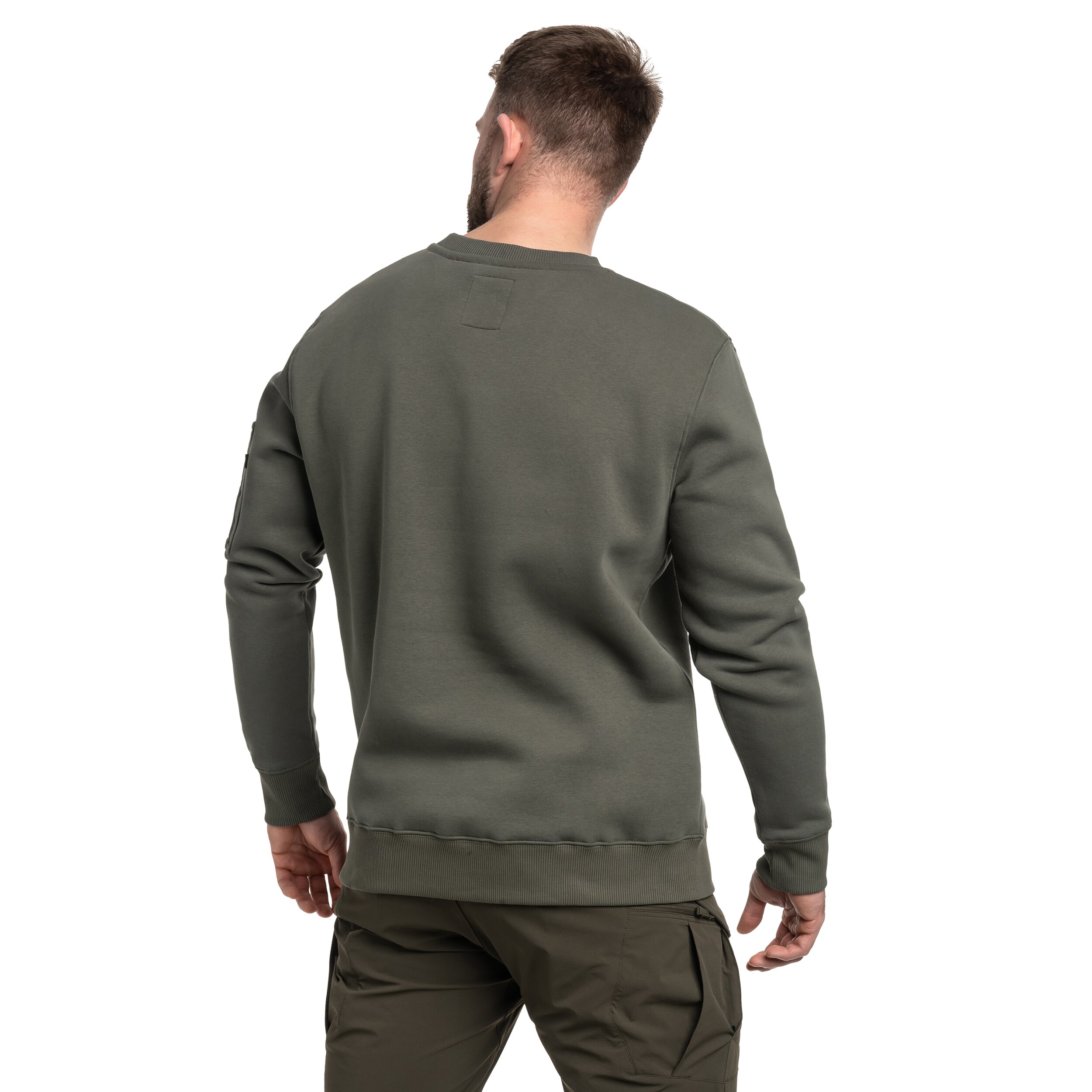Mikina Alpha Industries Reflective Print Sweater - Dark Olive