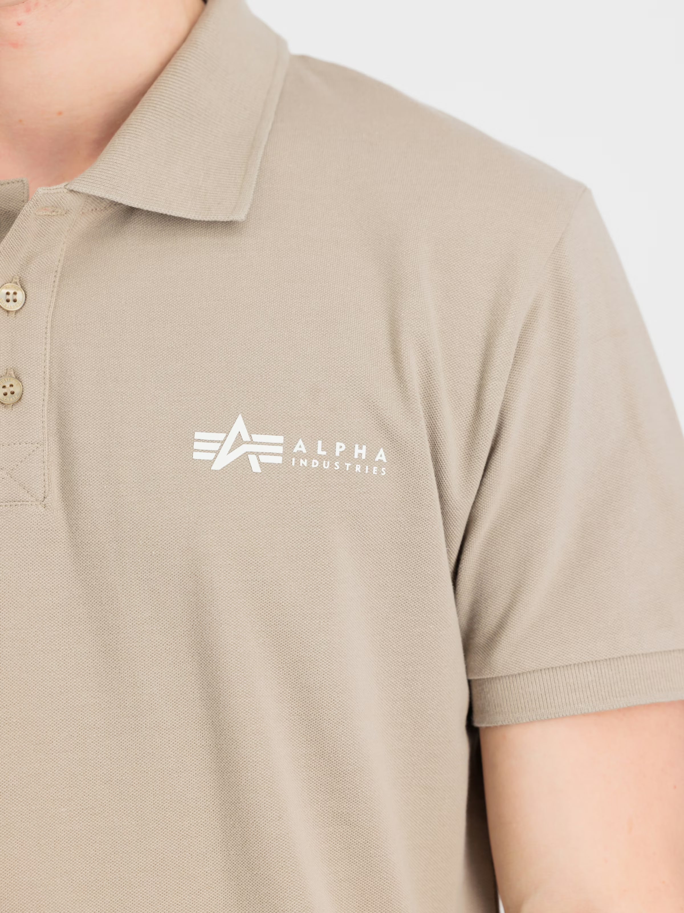 Polo tričko Alpha Industries Small Logo - Vintage Sand