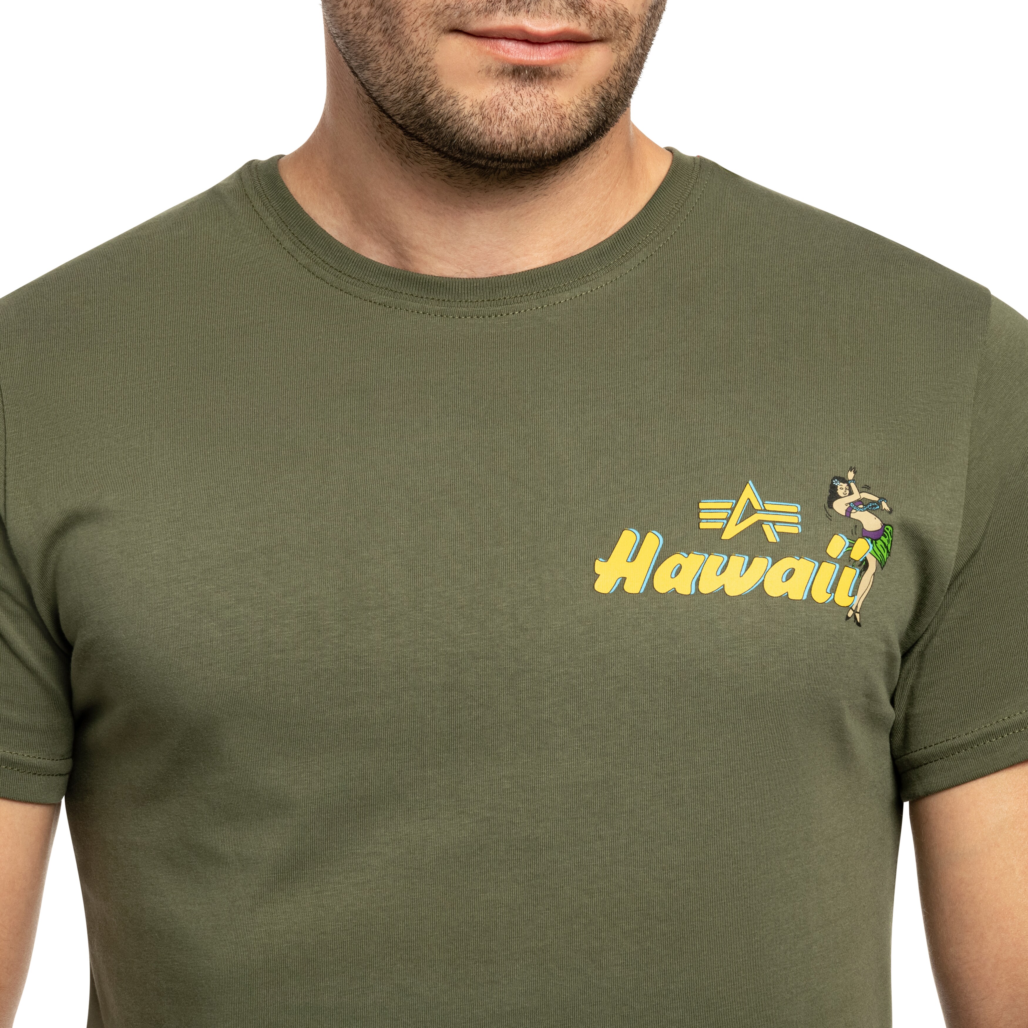 Tričko Alpha Industries Pearl Harbor Back Print - Dark Olive