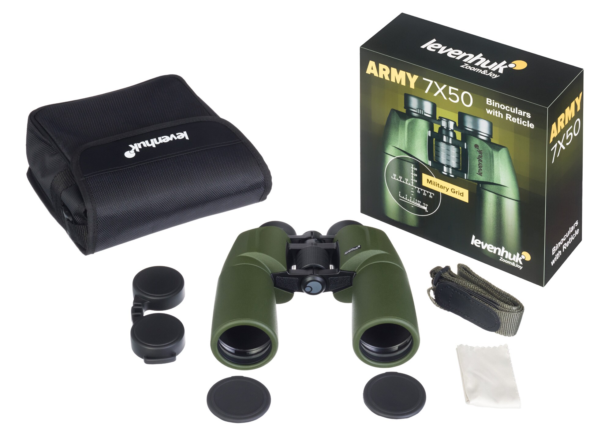 Dalekohled Levenhuk Army 7x50 s zaměřovacím křížem