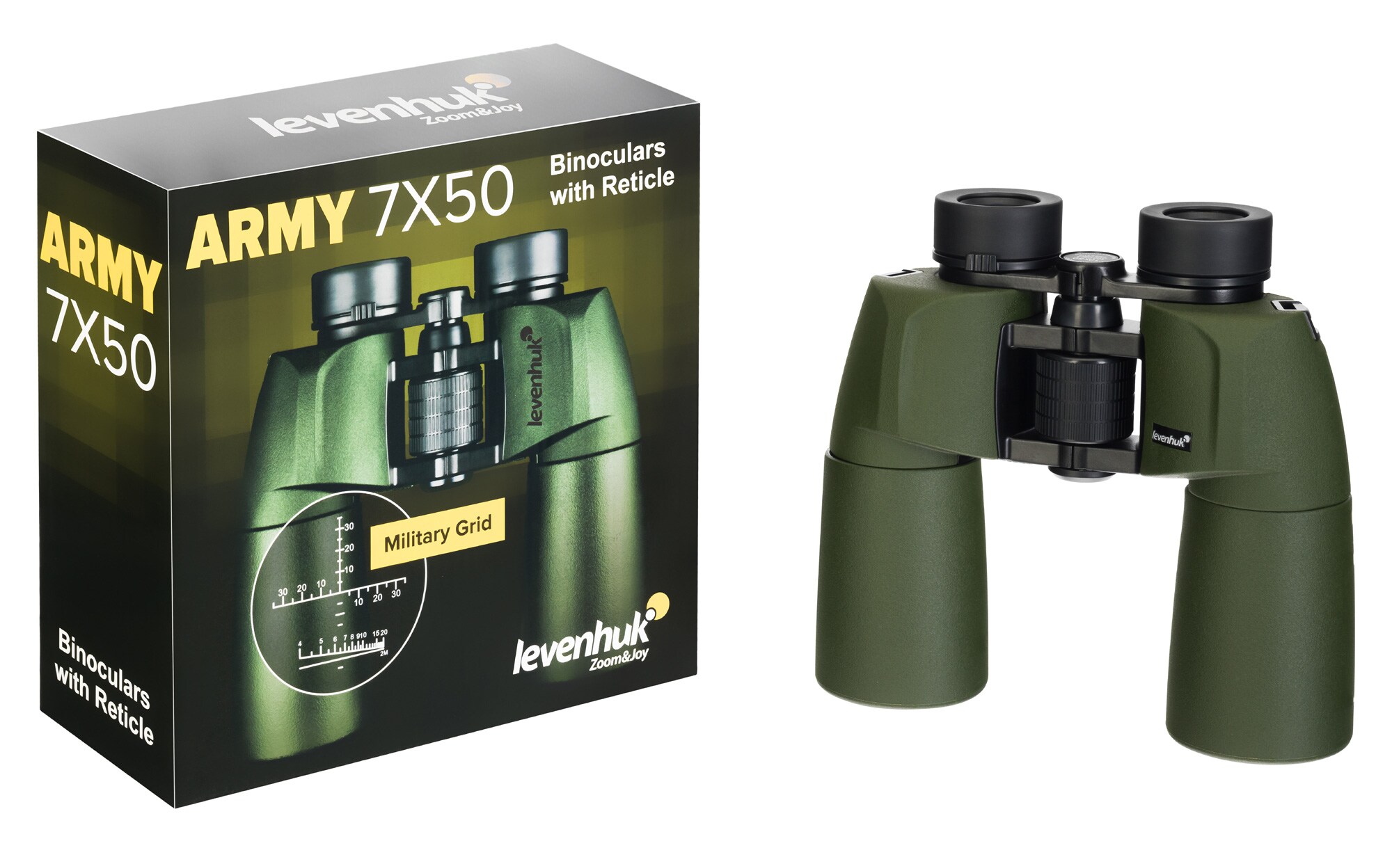 Dalekohled Levenhuk Army 7x50 s zaměřovacím křížem