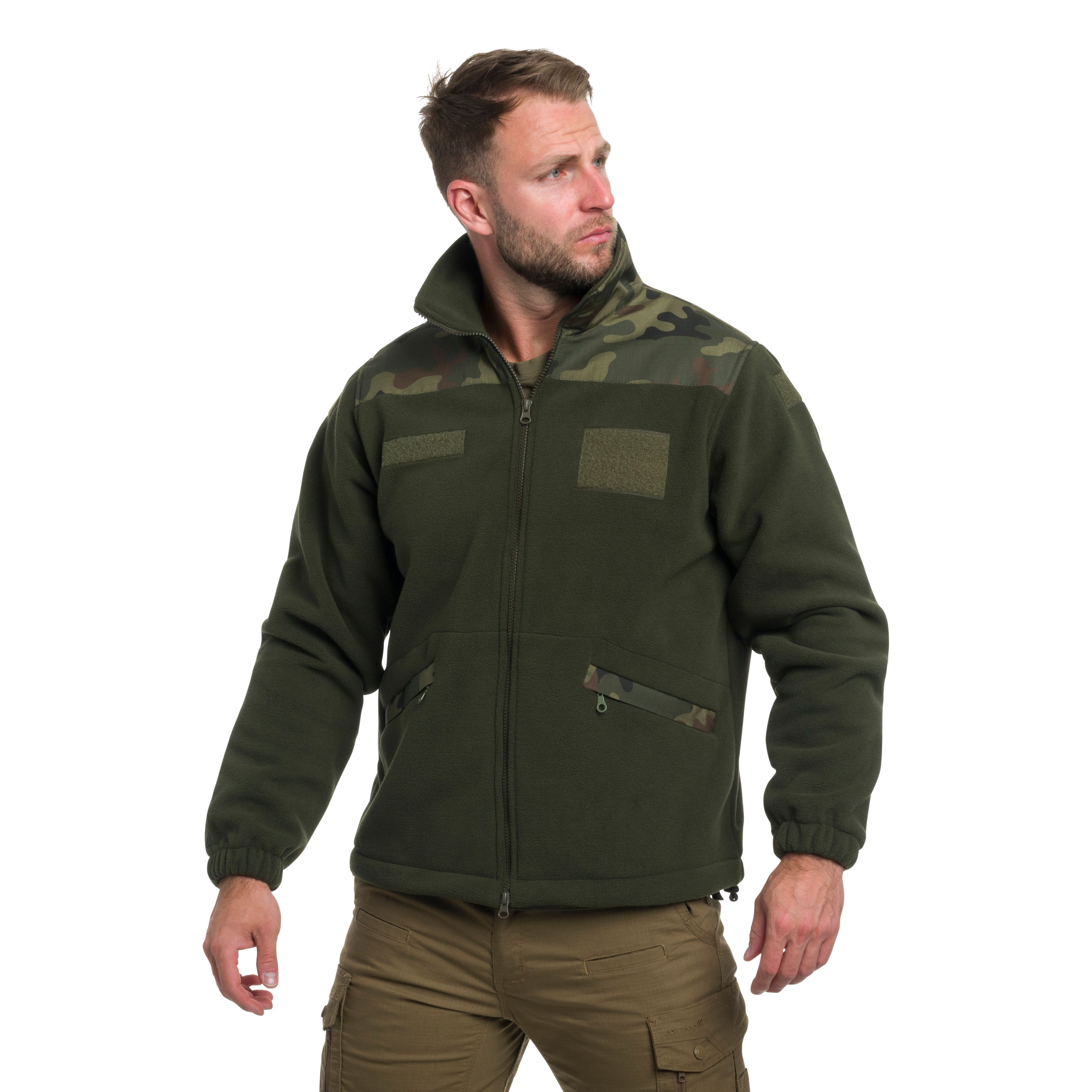 Fleesová mikina Maxtex Standard – Olive/wz.93 Pantera PL Woodland