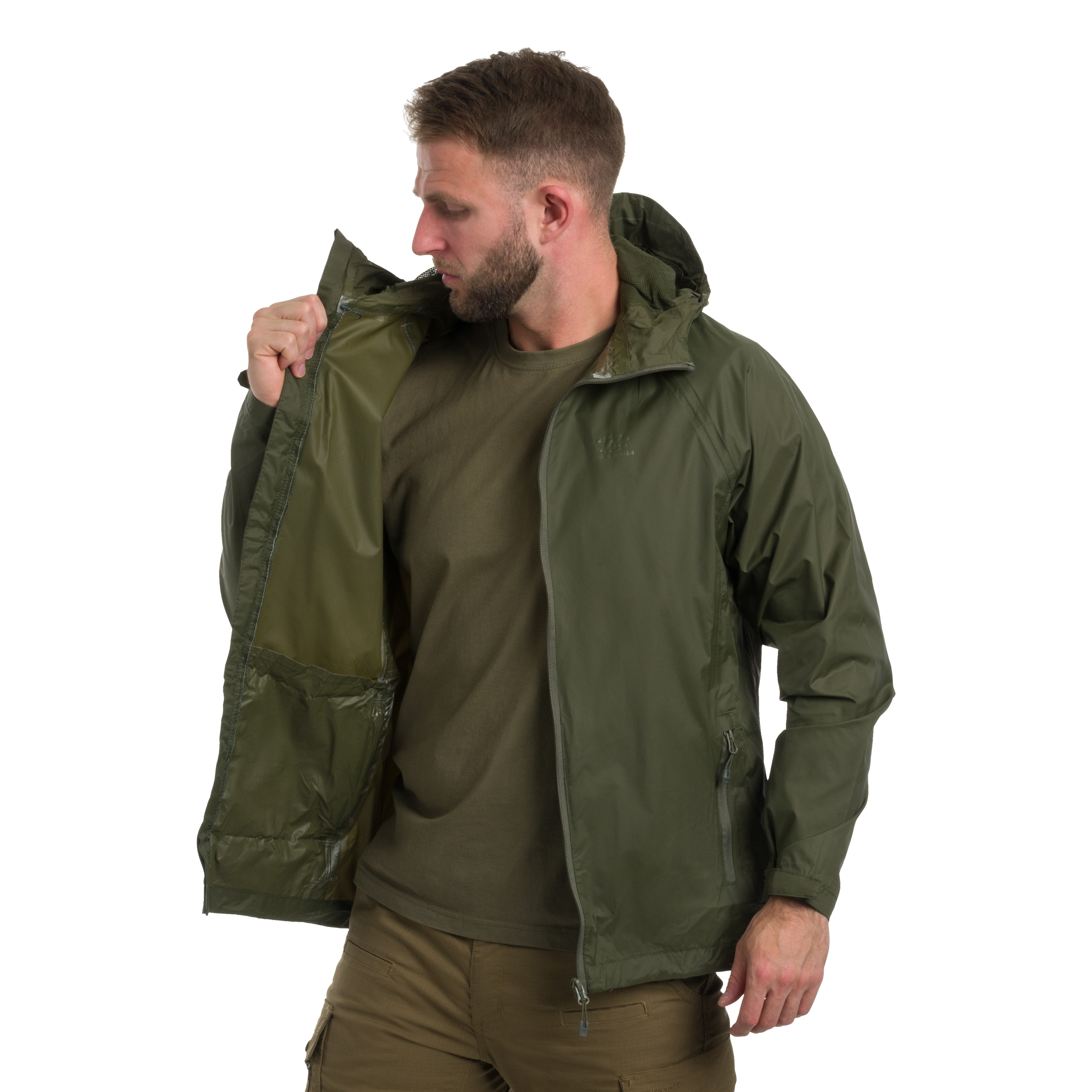 Bunda Highlander Outdoor Stow & Go Pack Away V2 - Olive Green