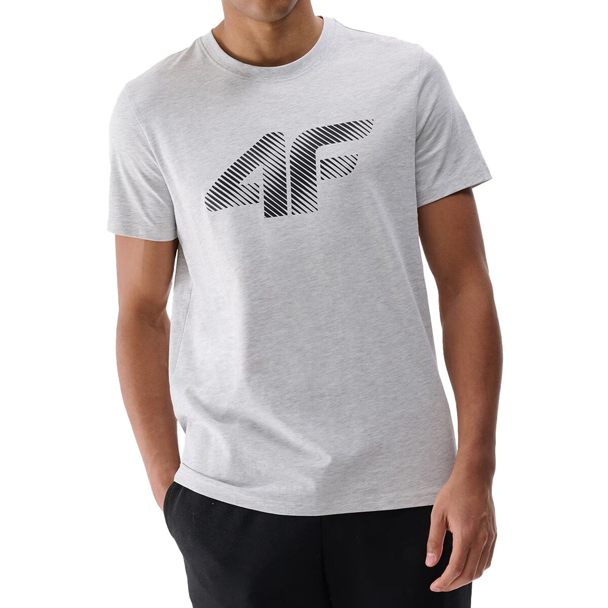 Tričko T-Shirt 4F M2257 - Chladná světle šedá melírovaná