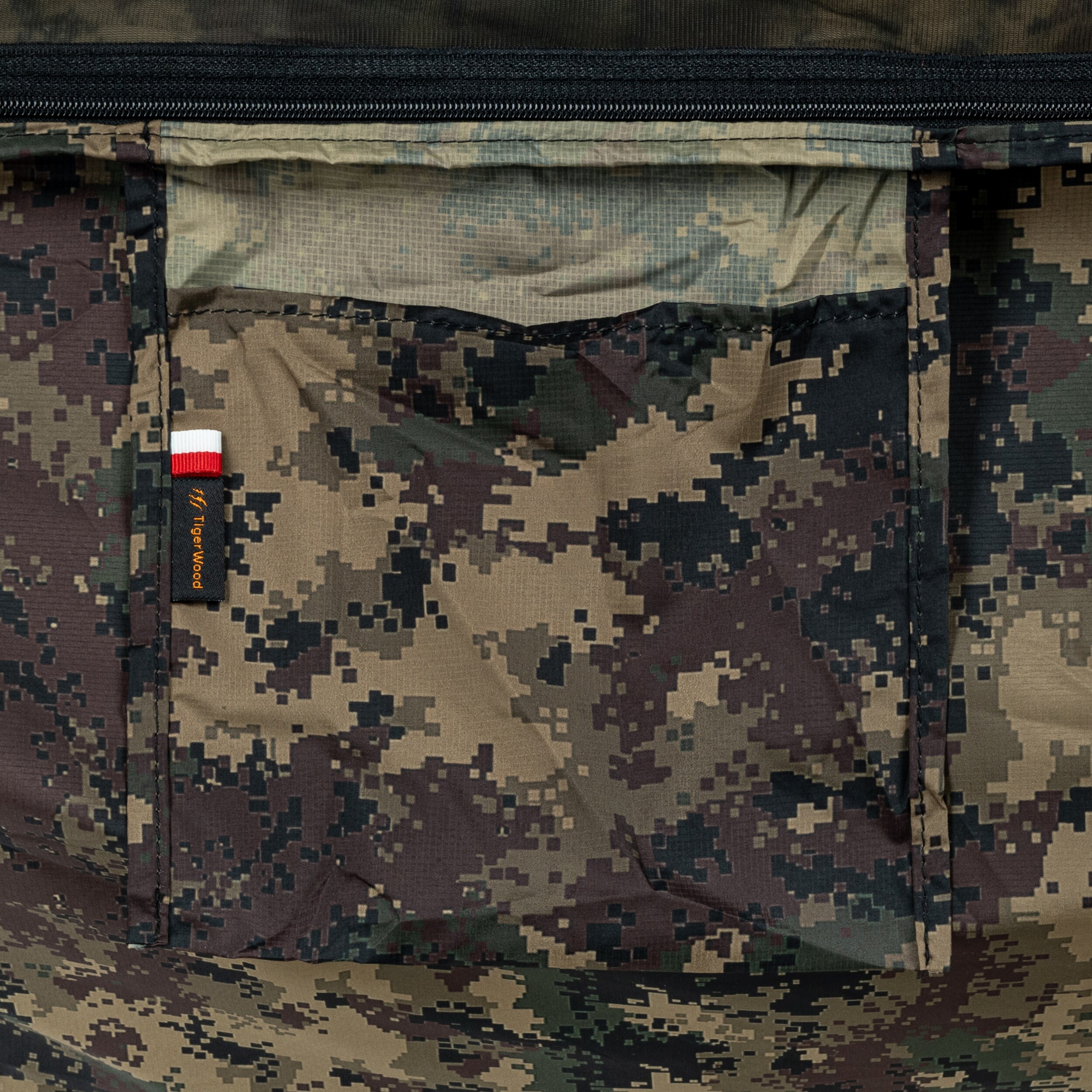 Ultralehký houpací síť TigerWood Vážka V2 Long Pocket Camo - s moskytiérou