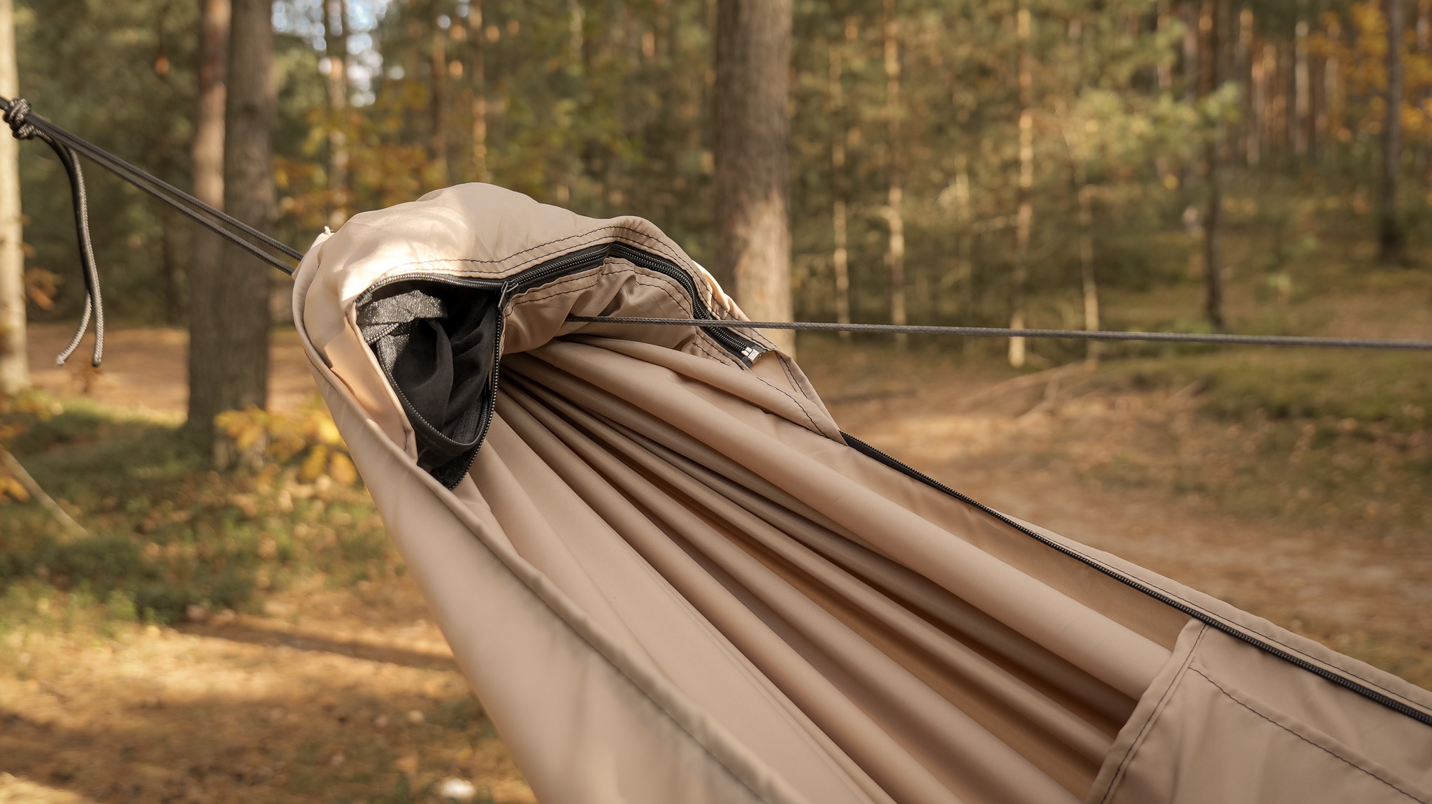 Houpací síť TigerWood Vážka V1 Long Pocket Desert - s moskytiérou