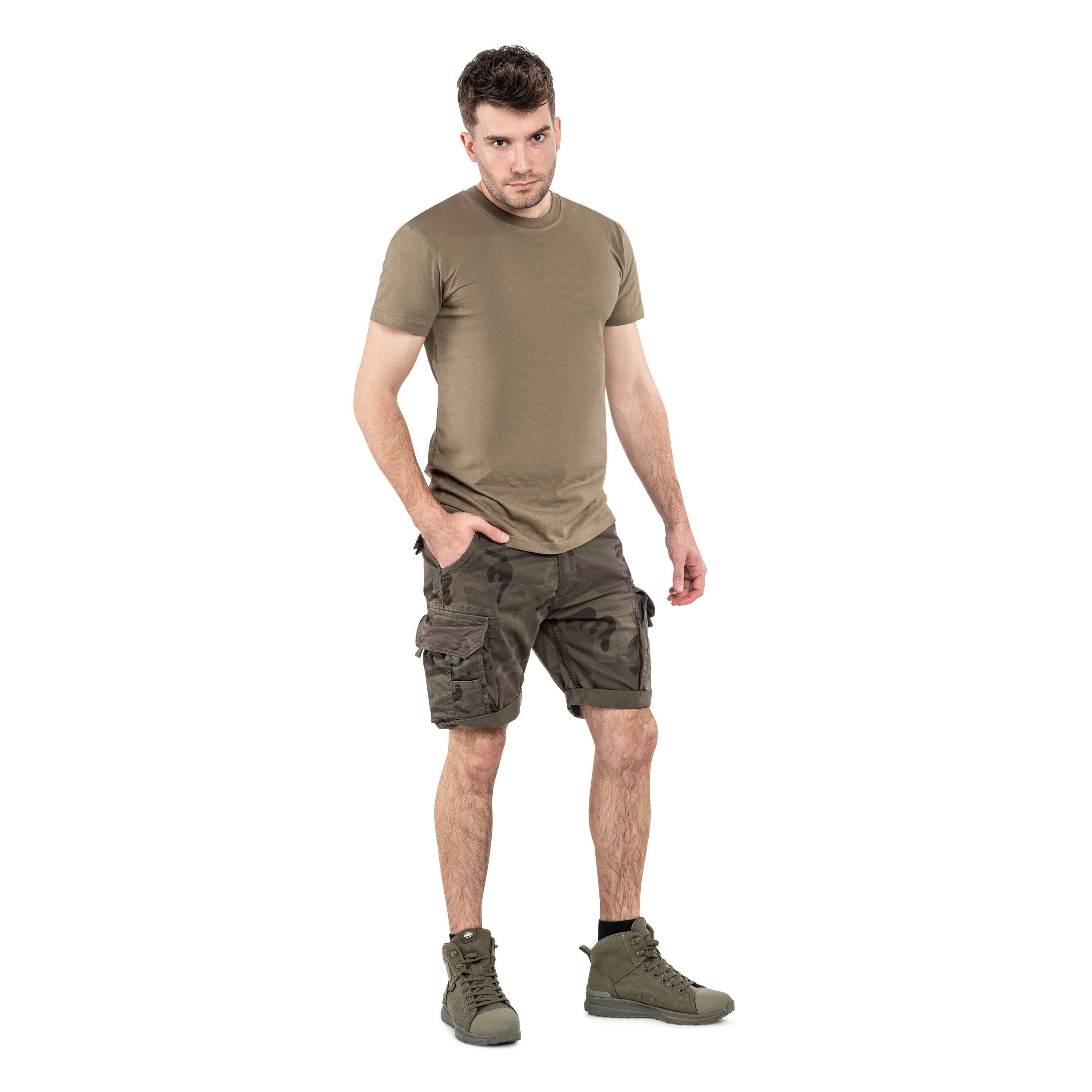 Kraťasy Alpha Industries Crew Short – Dark Olive Camo