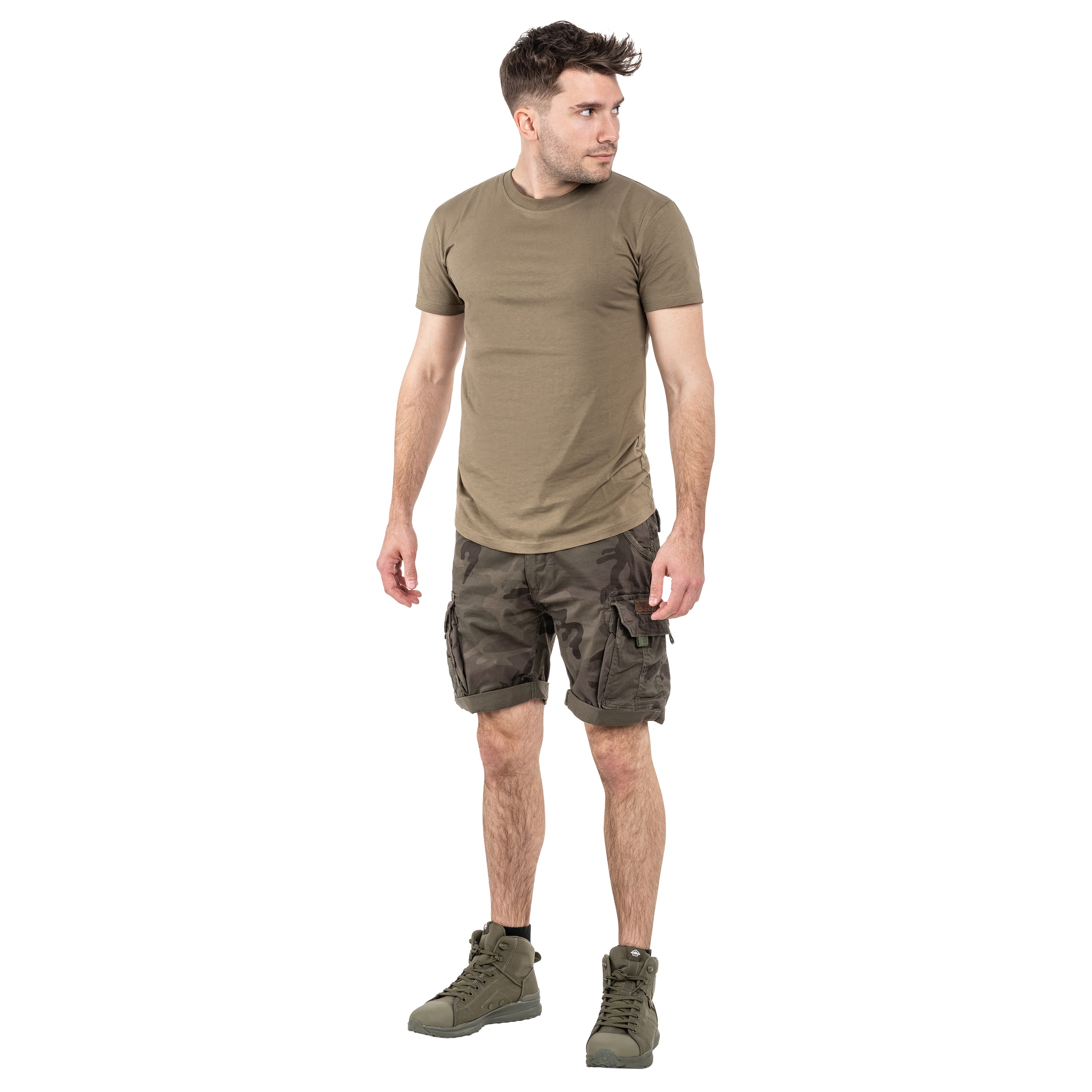 Kraťasy Alpha Industries Crew Short – Dark Olive Camo