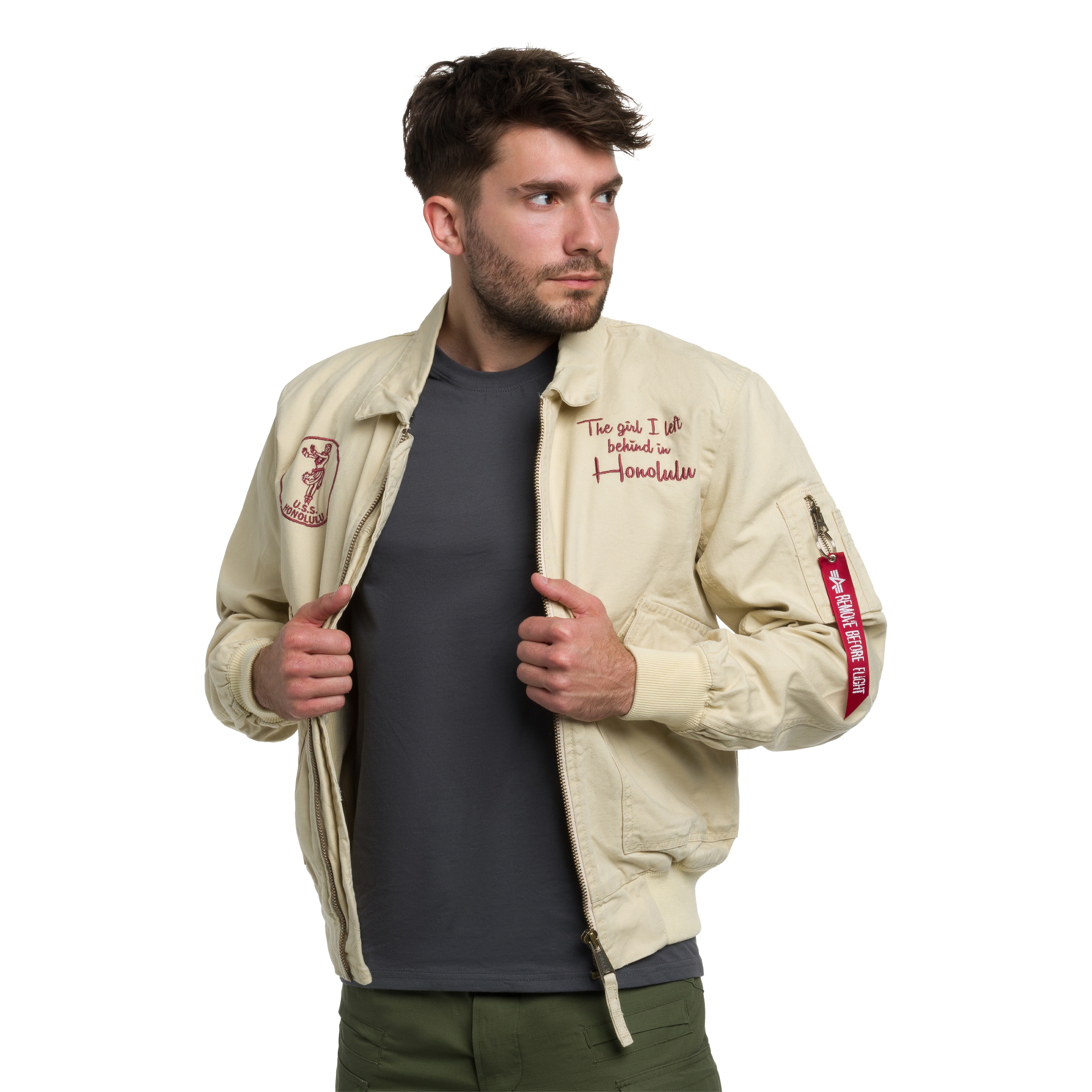 Bunda Alpha Industries CWU-45 Canvas Honolulu - Vintage White