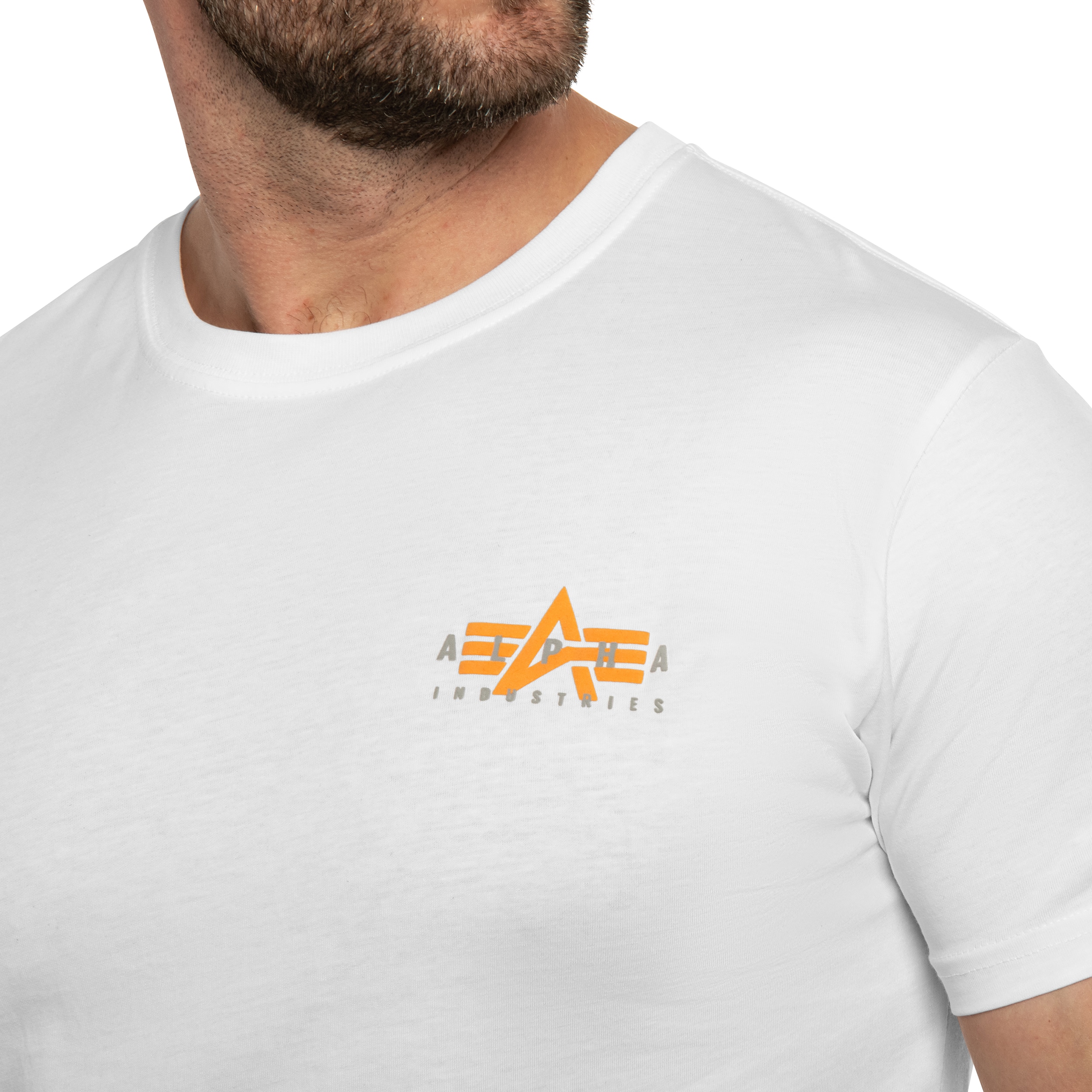 Tričko Alpha Industries s potiskem loga na zadní straně - White