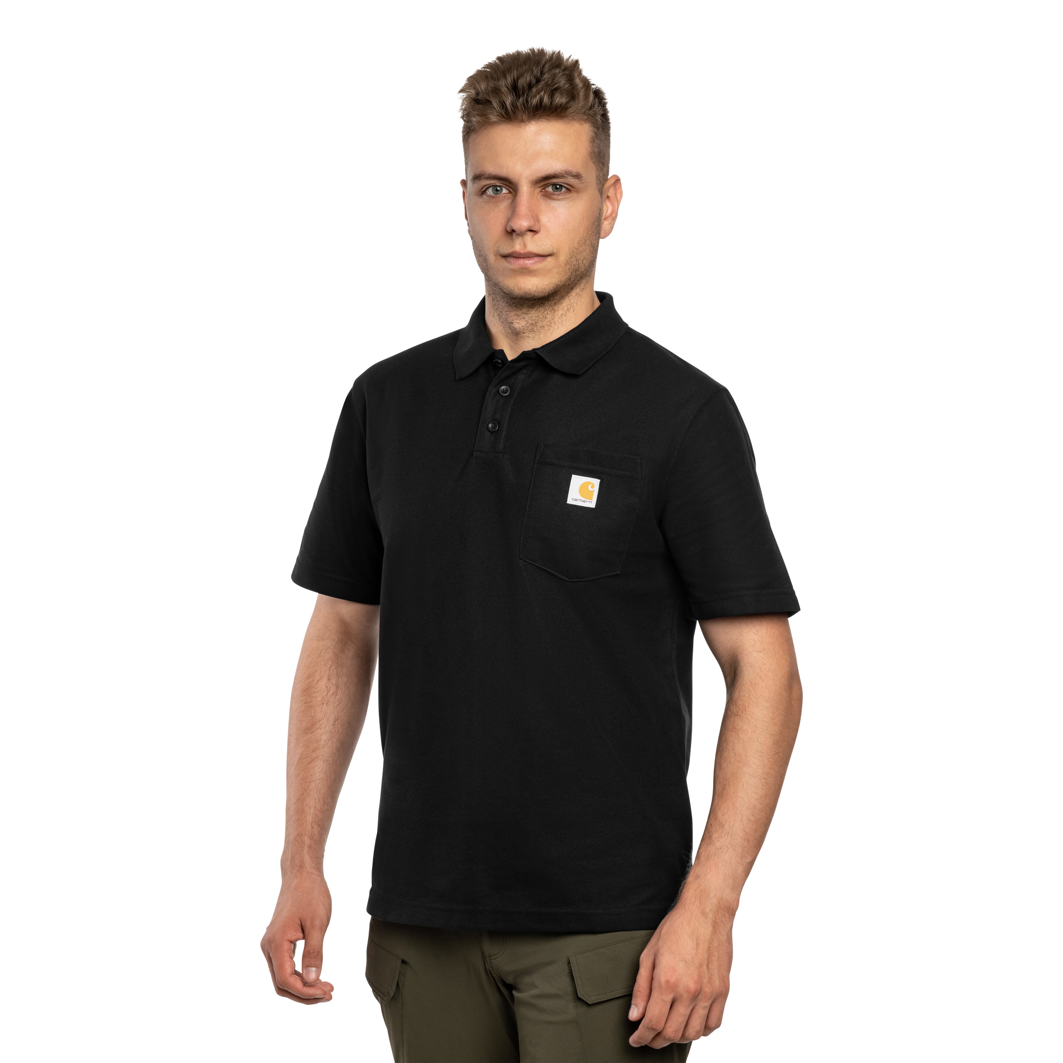 Polo tričko Carhartt Midweight Short Sleeve - Black