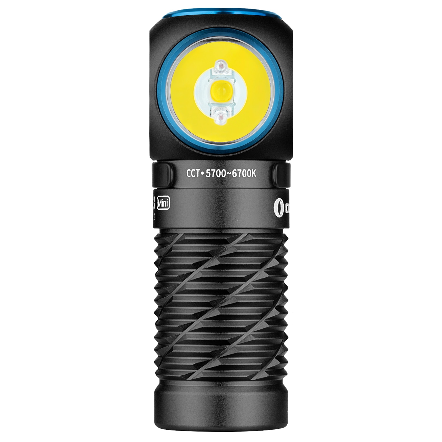 Svítilna čelová a úhlová Olight Perun 3 Mini Cool White Black s páskem - 1250 lumenů