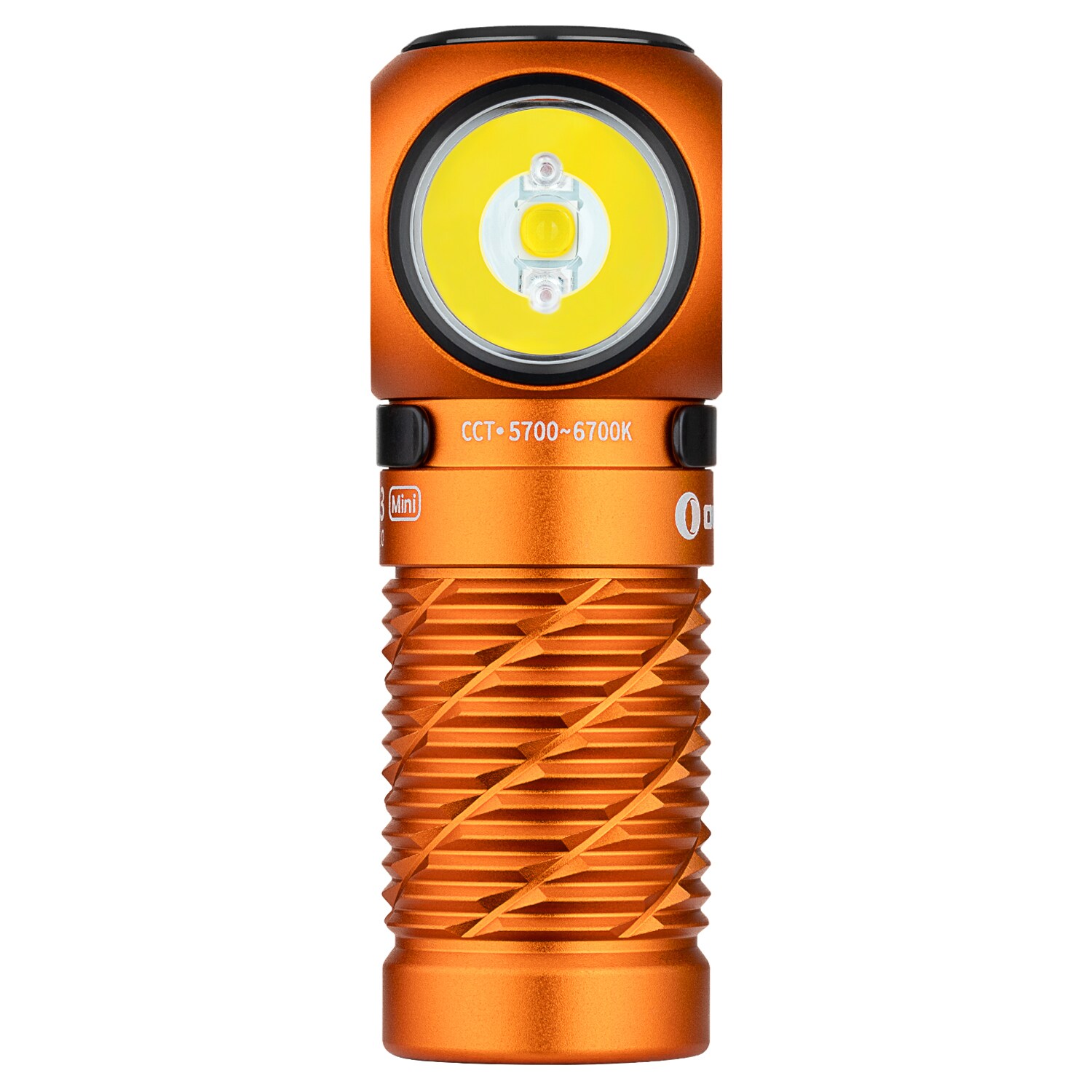 Svítilna čelová a úhlová Olight Perun 3 Mini Cool White Orange s páskem - 1250 lumenů