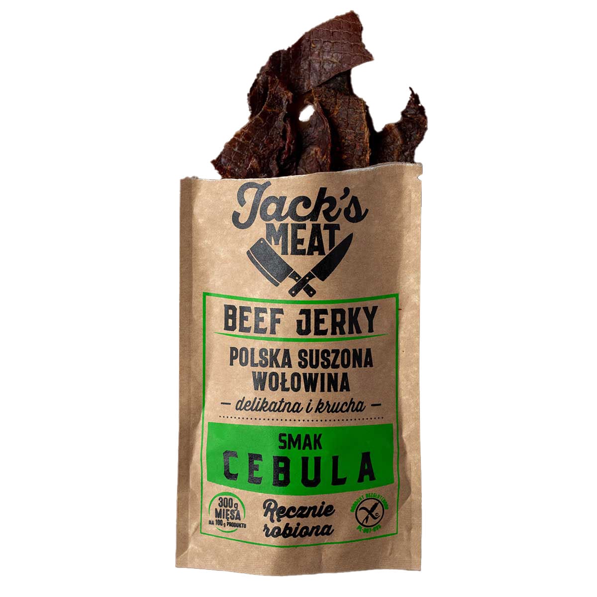 Sušené hovězí maso Jack's Meat Beef Jerky s chutí cibule 30 g – 3 ks