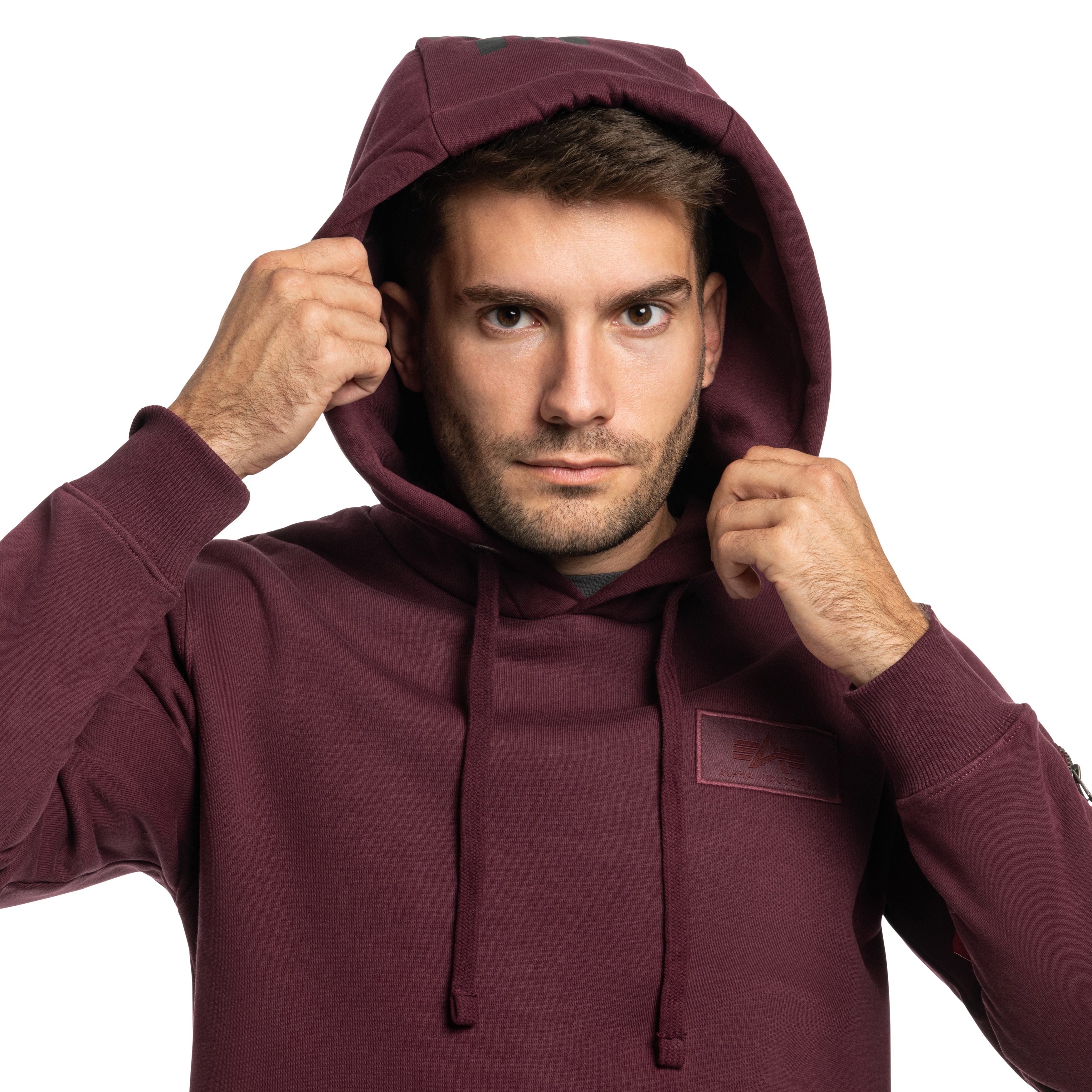 Mikina Alpha Industries Back Print Hoody - Dark Cherry