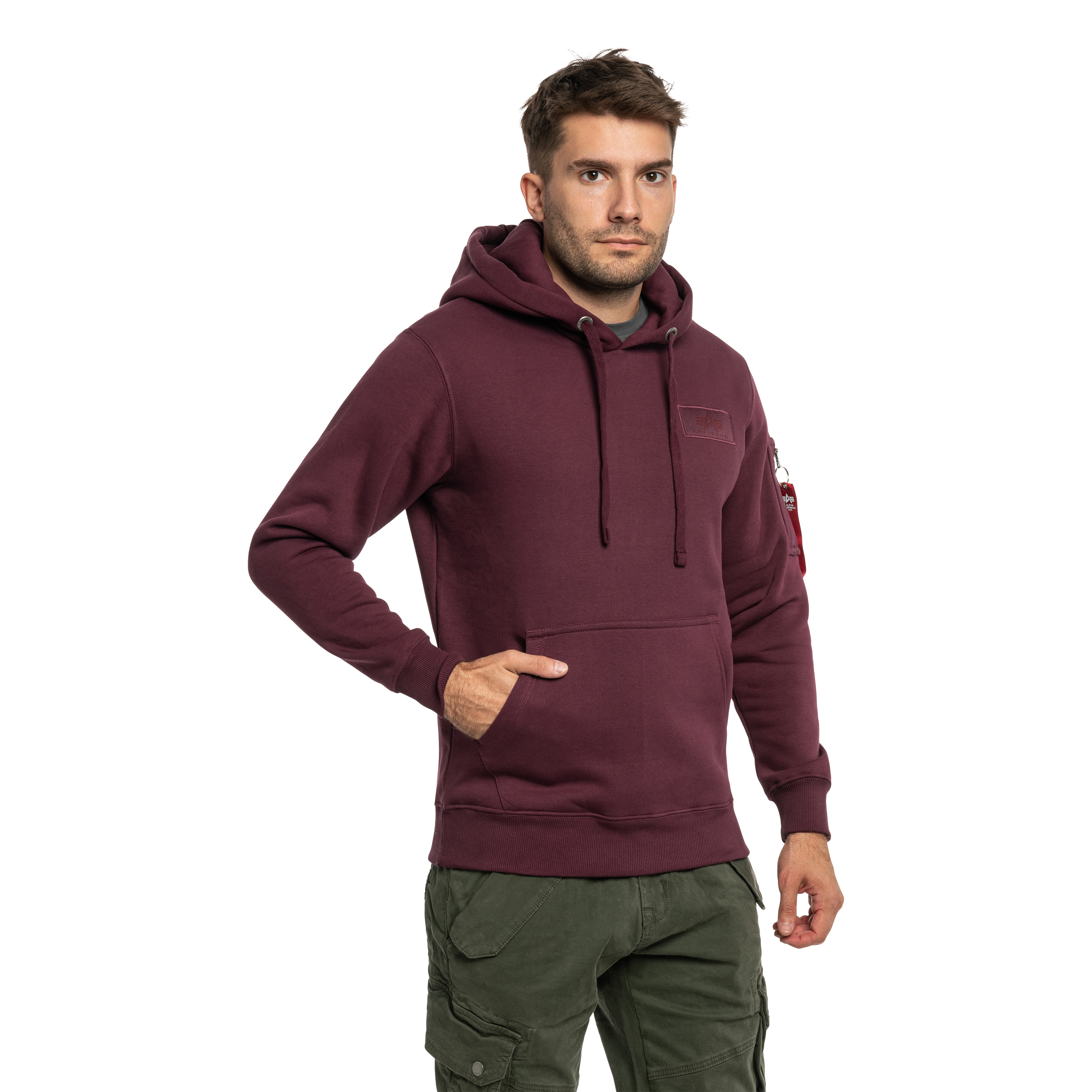 Mikina Alpha Industries Back Print Hoody - Dark Cherry