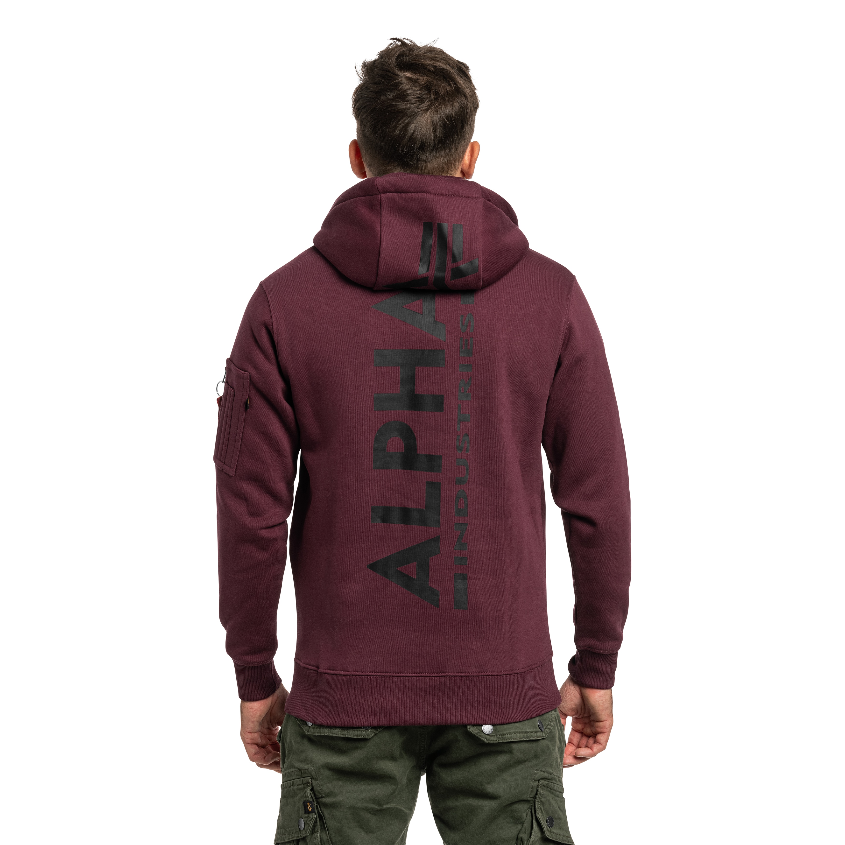 Mikina Alpha Industries Back Print Hoody - Dark Cherry