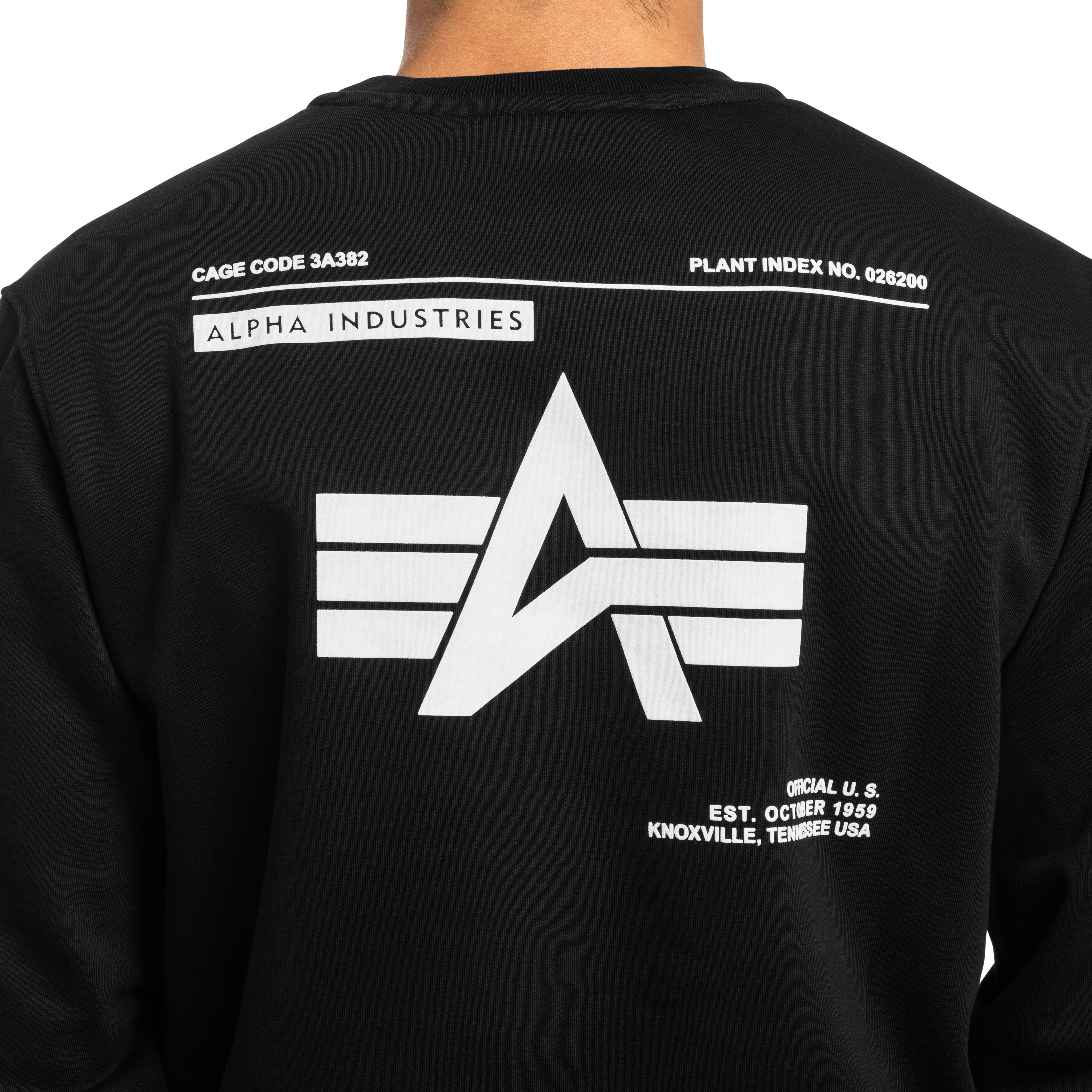 Mikina Alpha Industries Label Backprint - Black