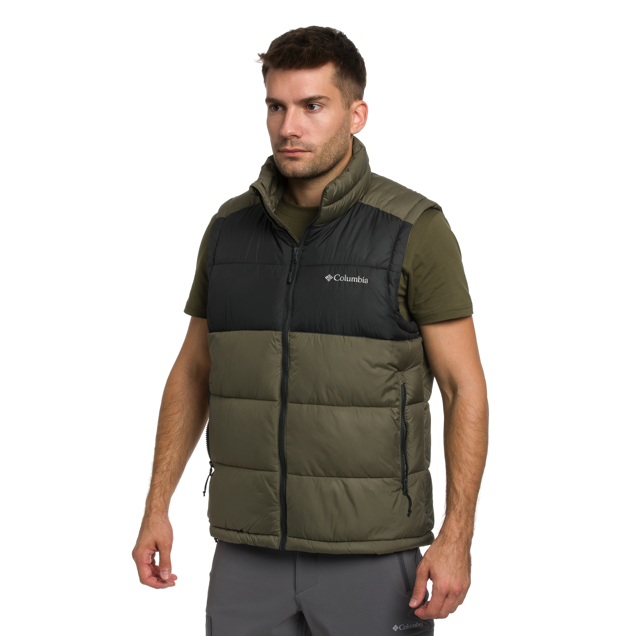 Bezrukávová vesta Columbia Pike Lake II Puffer Vest – Stone Green / Shark