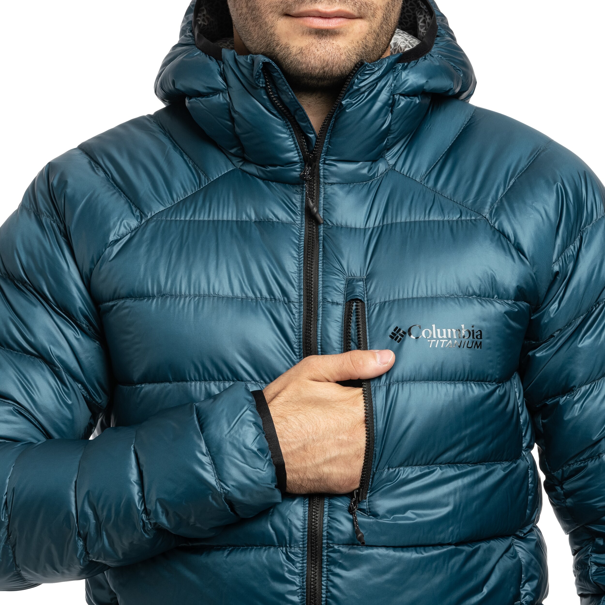 Bunda Columbia Arctic Crest Down Hooded - Everblue