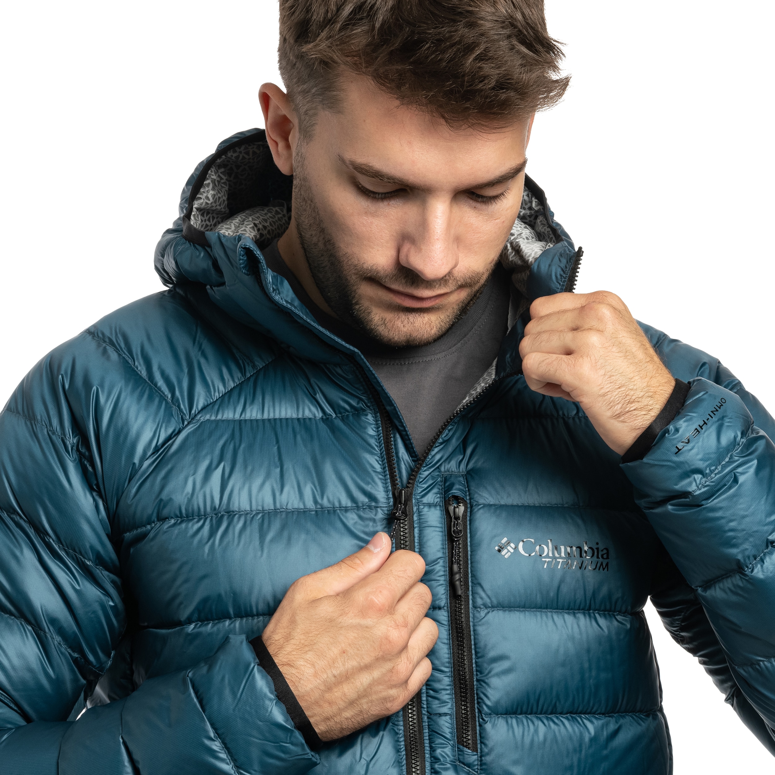 Bunda Columbia Arctic Crest Down Hooded - Everblue
