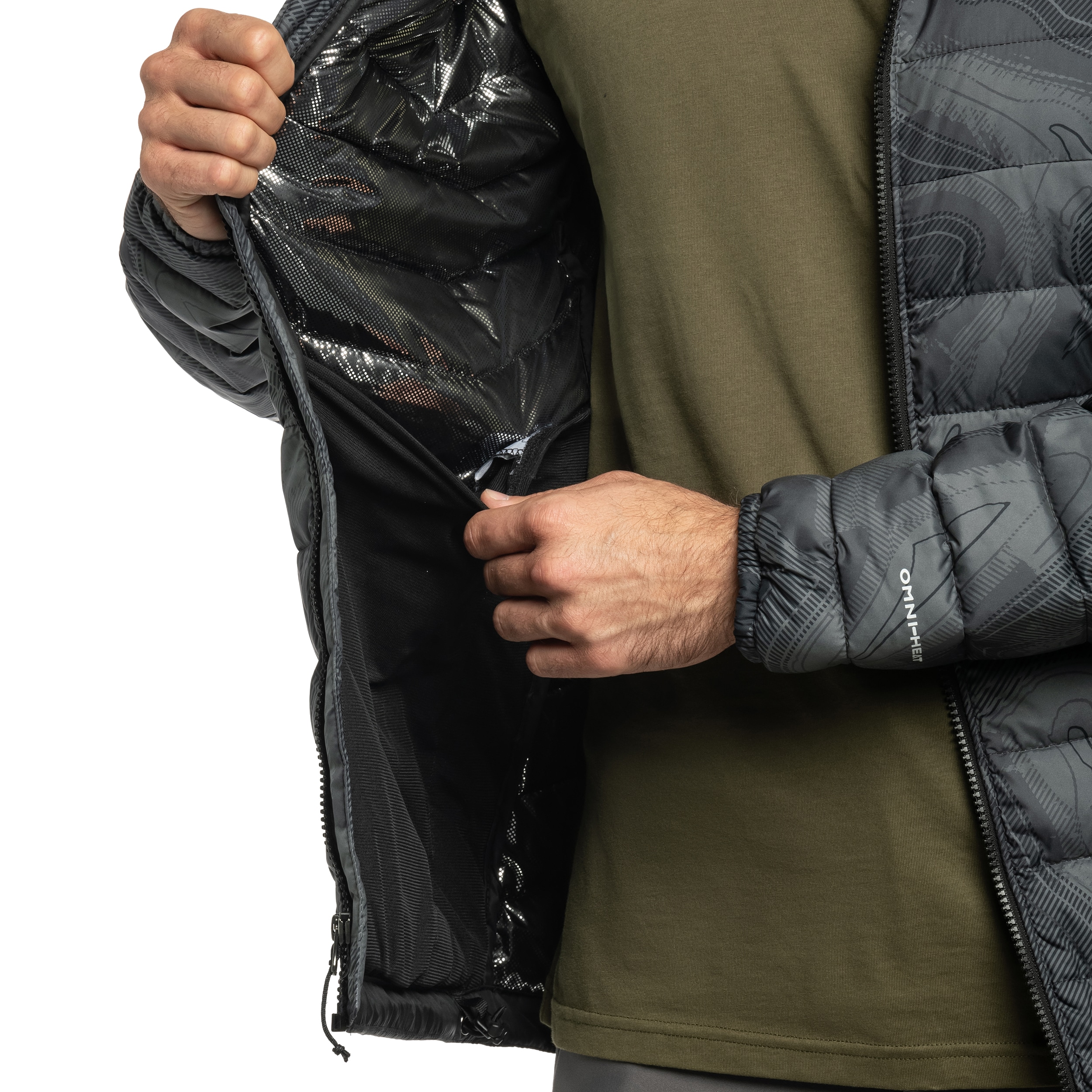 Bunda Columbia Powder Lite II Printed - Black Topolines Print