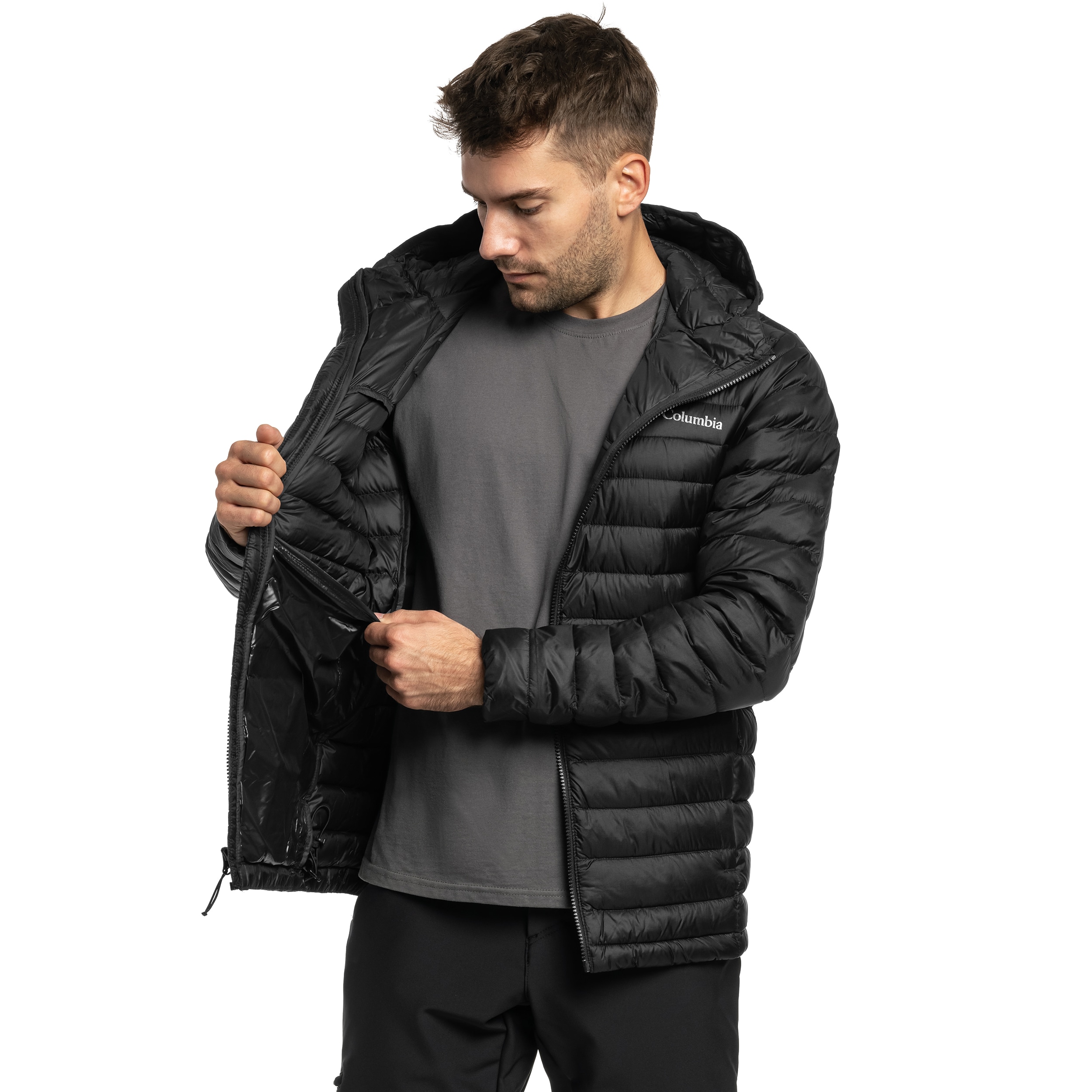 Bunda Columbia Corelite Down Hooded - Black