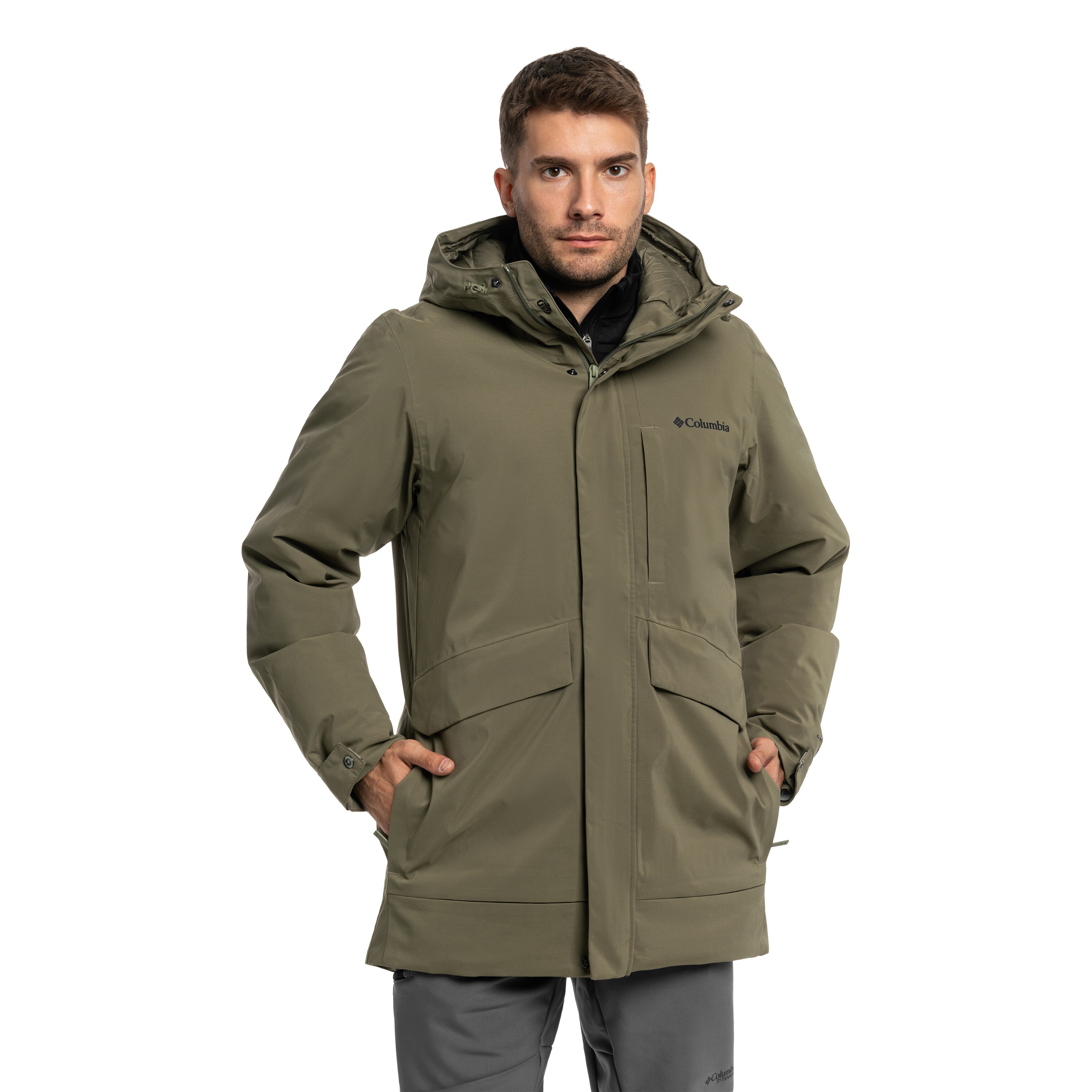 Bunda Columbia Street Heights Waterproof Down Parka - Stone Green