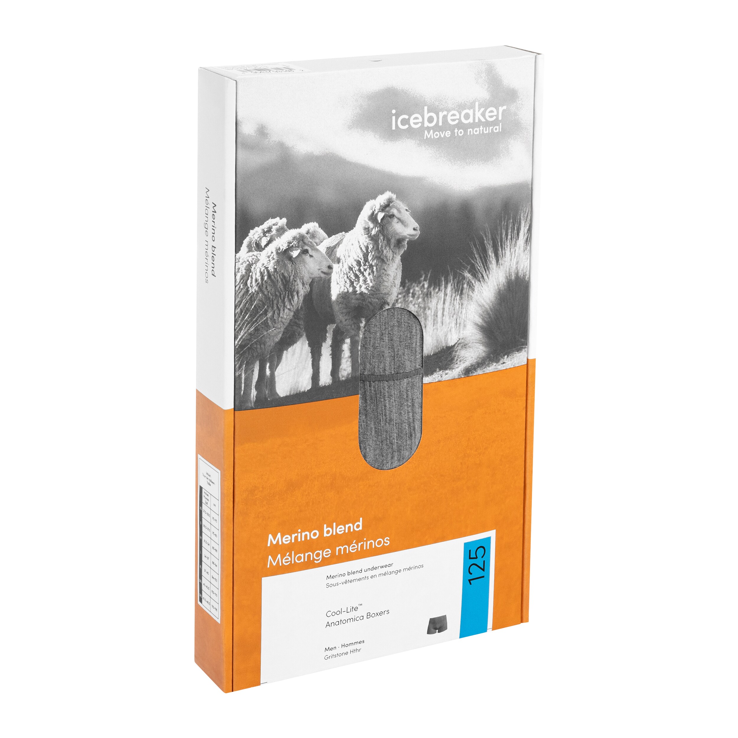 Boxerky Icebreaker Merino Blend 125 Cool-Lite Anatomica - Gritstone Heather