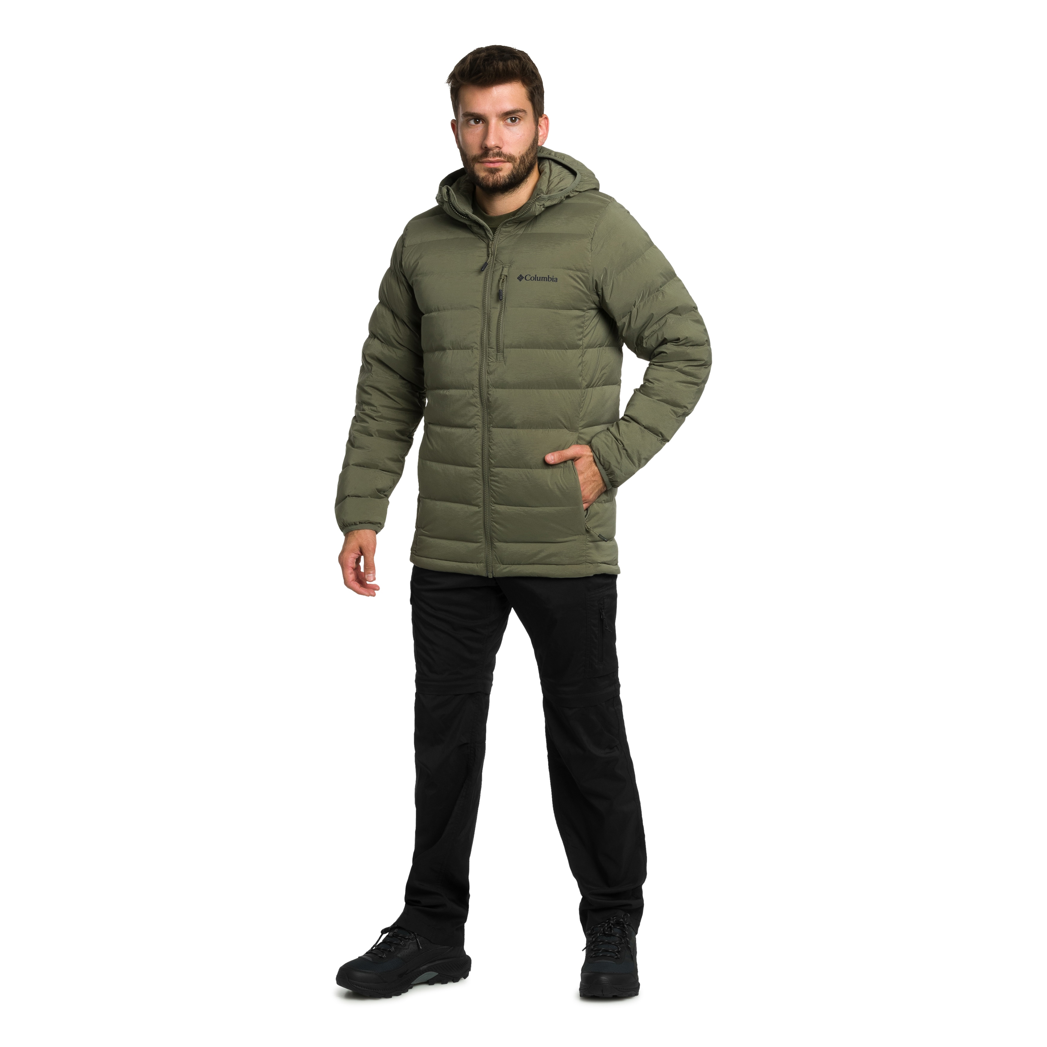 Bunda Columbia Drift Peak Stretch Down Hooded - Stone Green