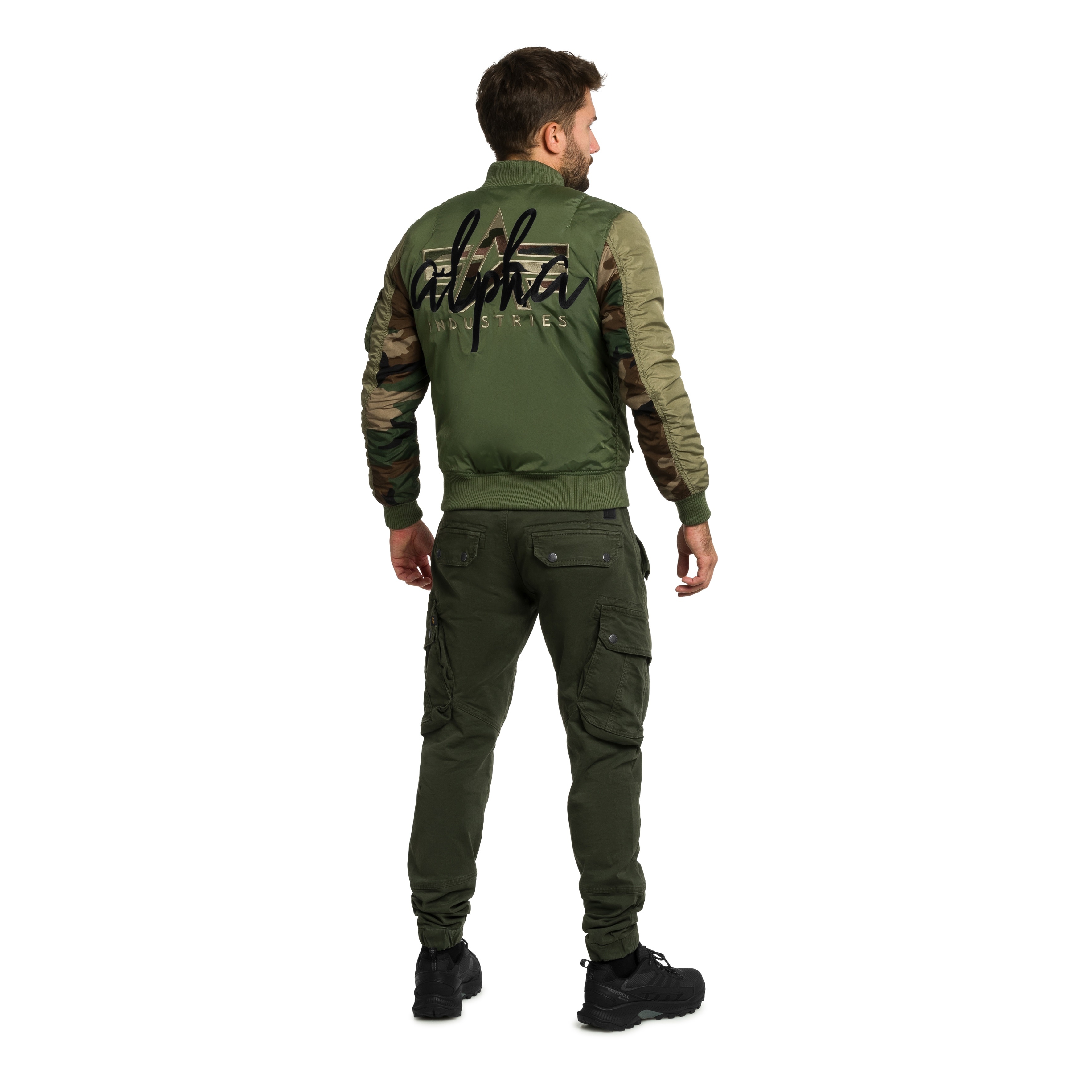 Bunda Alpha Industries MA-1 Camo Back Embroidery Bomber - Sage Green