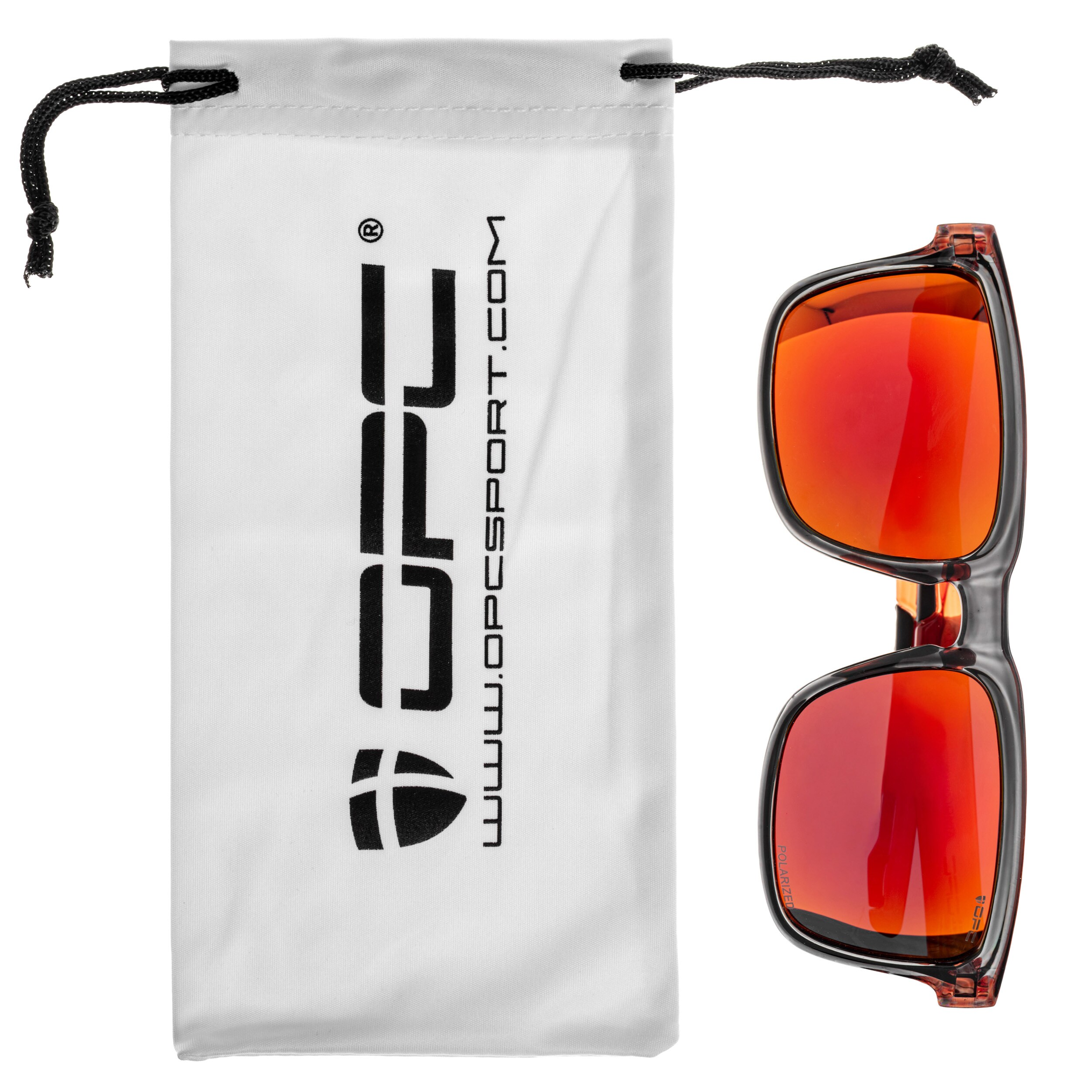 Sluneční brýle OPC Lifestyle California – Black/Red Revo s polarizací