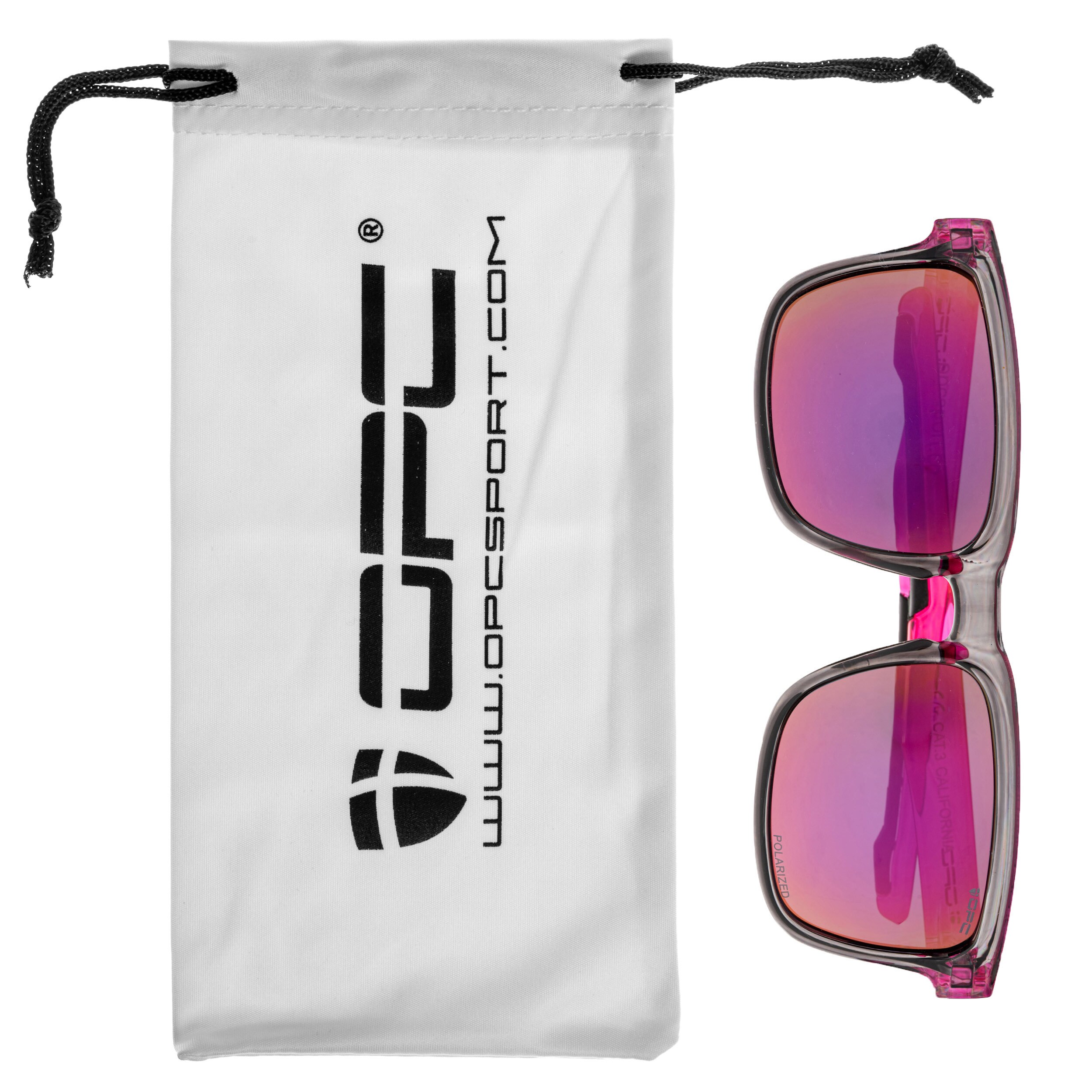 Sluneční brýle OPC Lifestyle California – Black/Pink Revo s polarizací