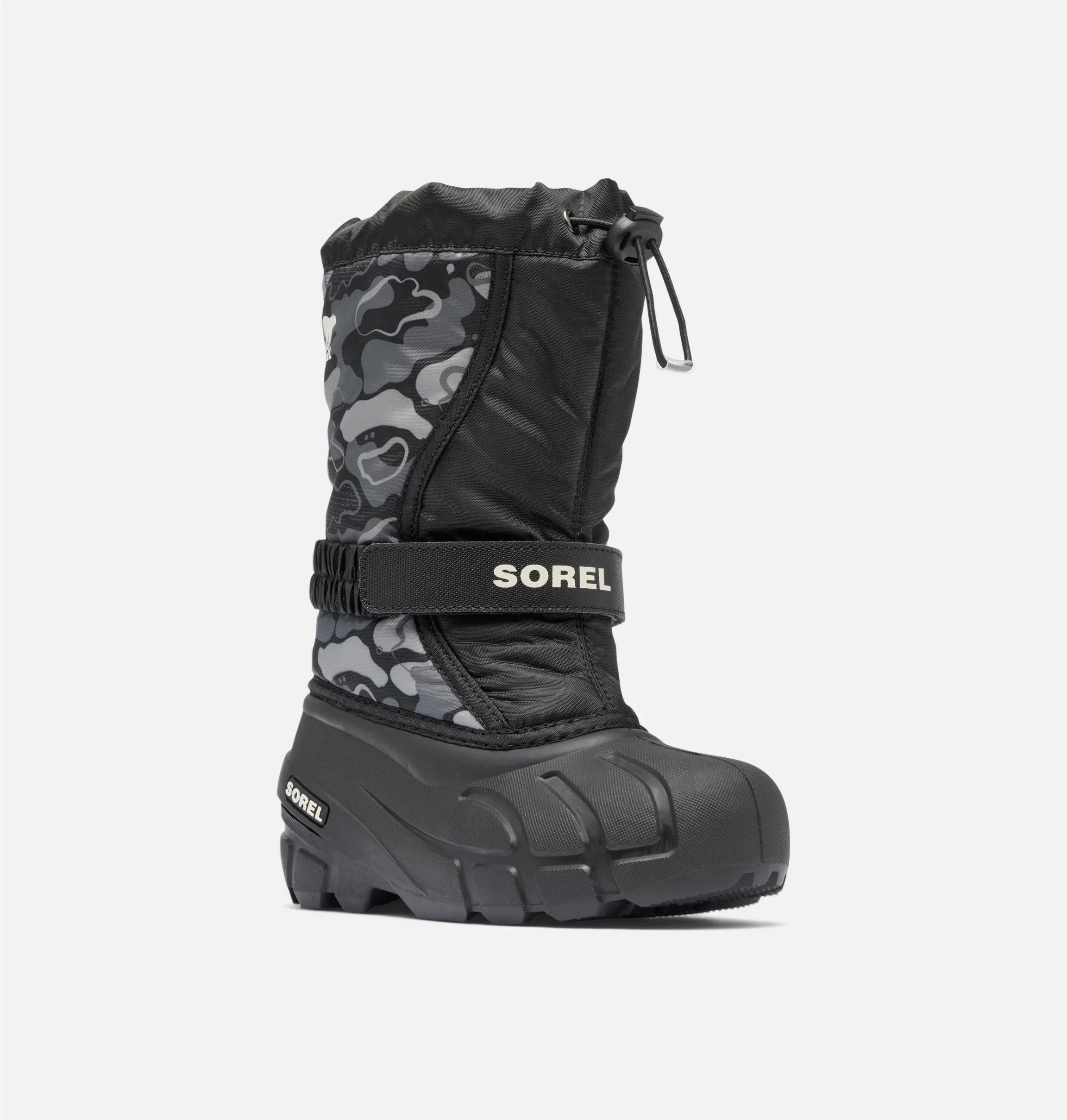Dětské sněhové boty Sorel Flurry Print Youth Boot - Black/Quarry
